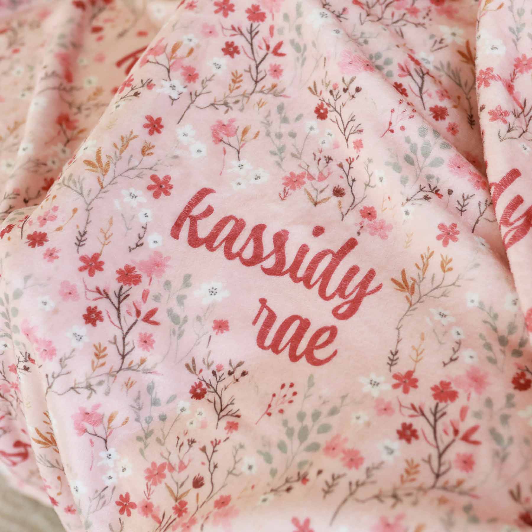 Autumn Blooms Personalized Kids Blanket - Image 3