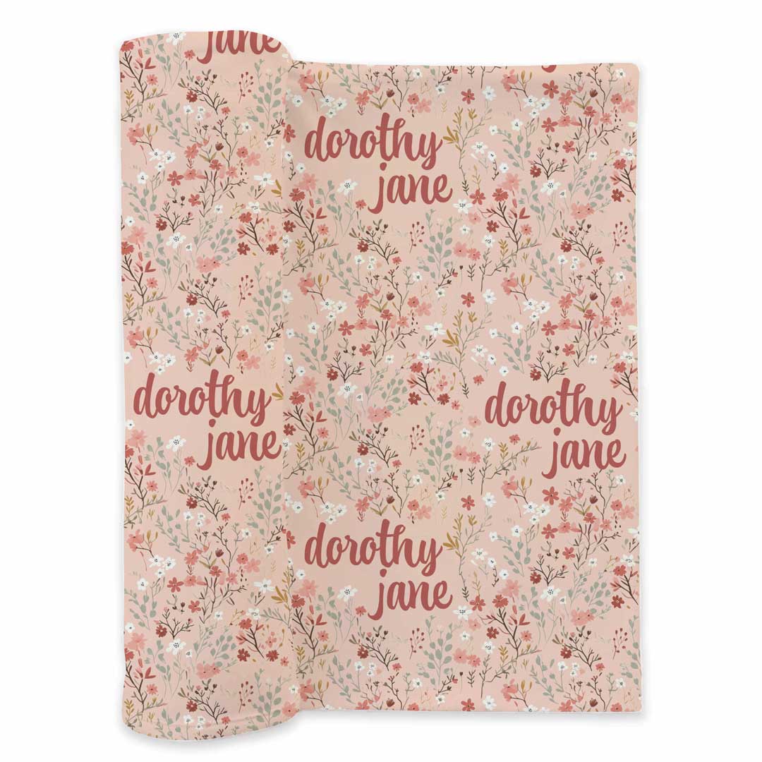Autumn Blooms Personalized Swaddle Blanket - Image 2