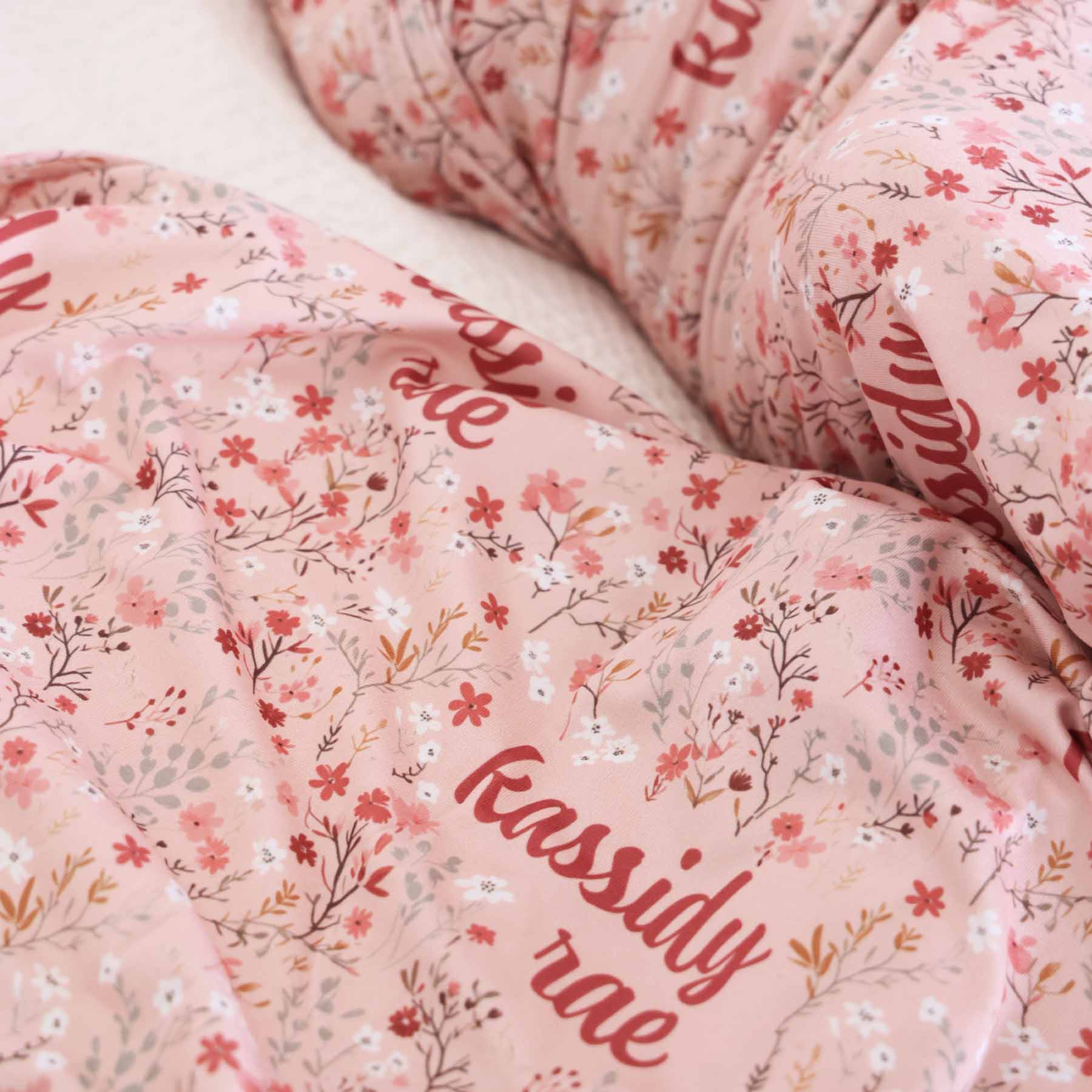 Autumn Blooms Personalized Swaddle Blanket - Image 3