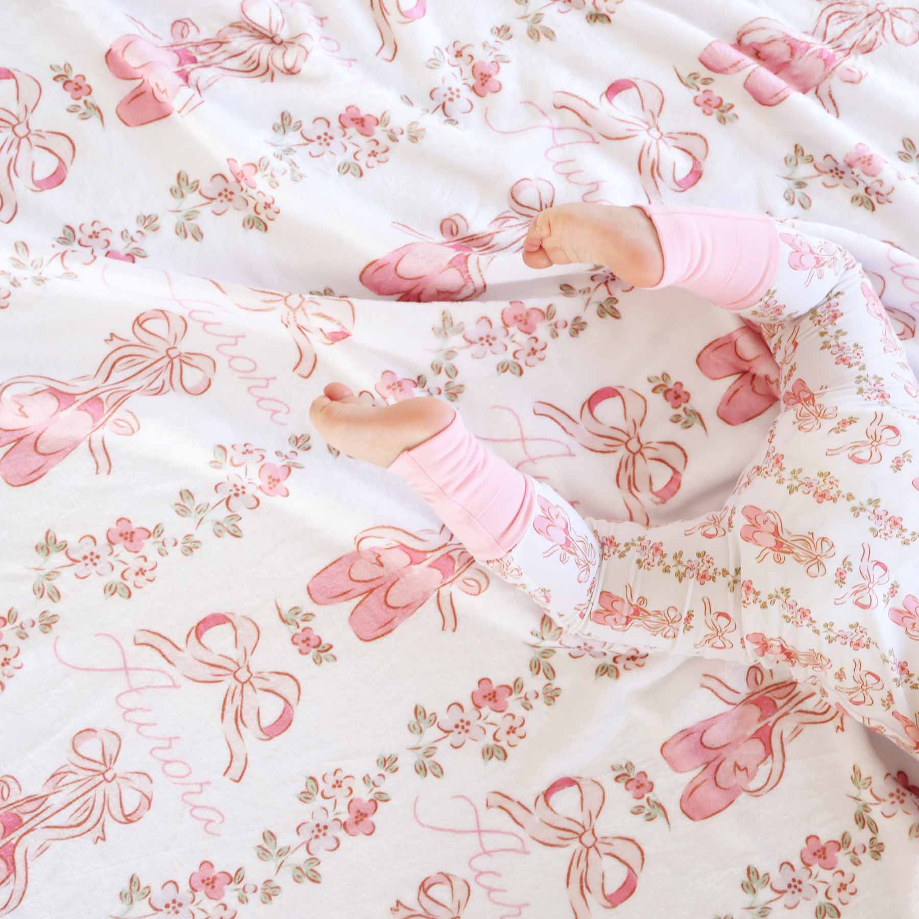 Ballet Blossoms Personalized Kids Blanket - Image 4