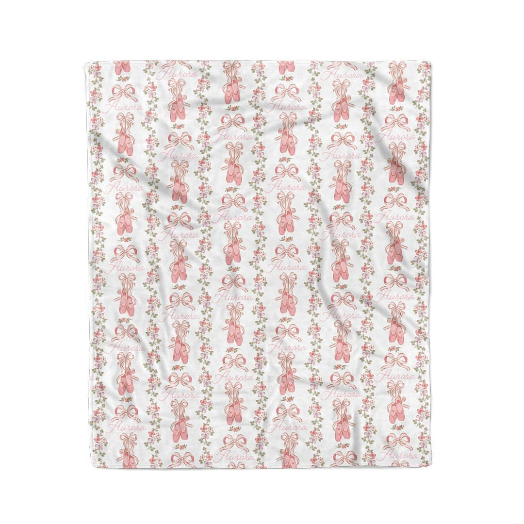 Ballet Blossoms Personalized Kids Blanket - Image 5