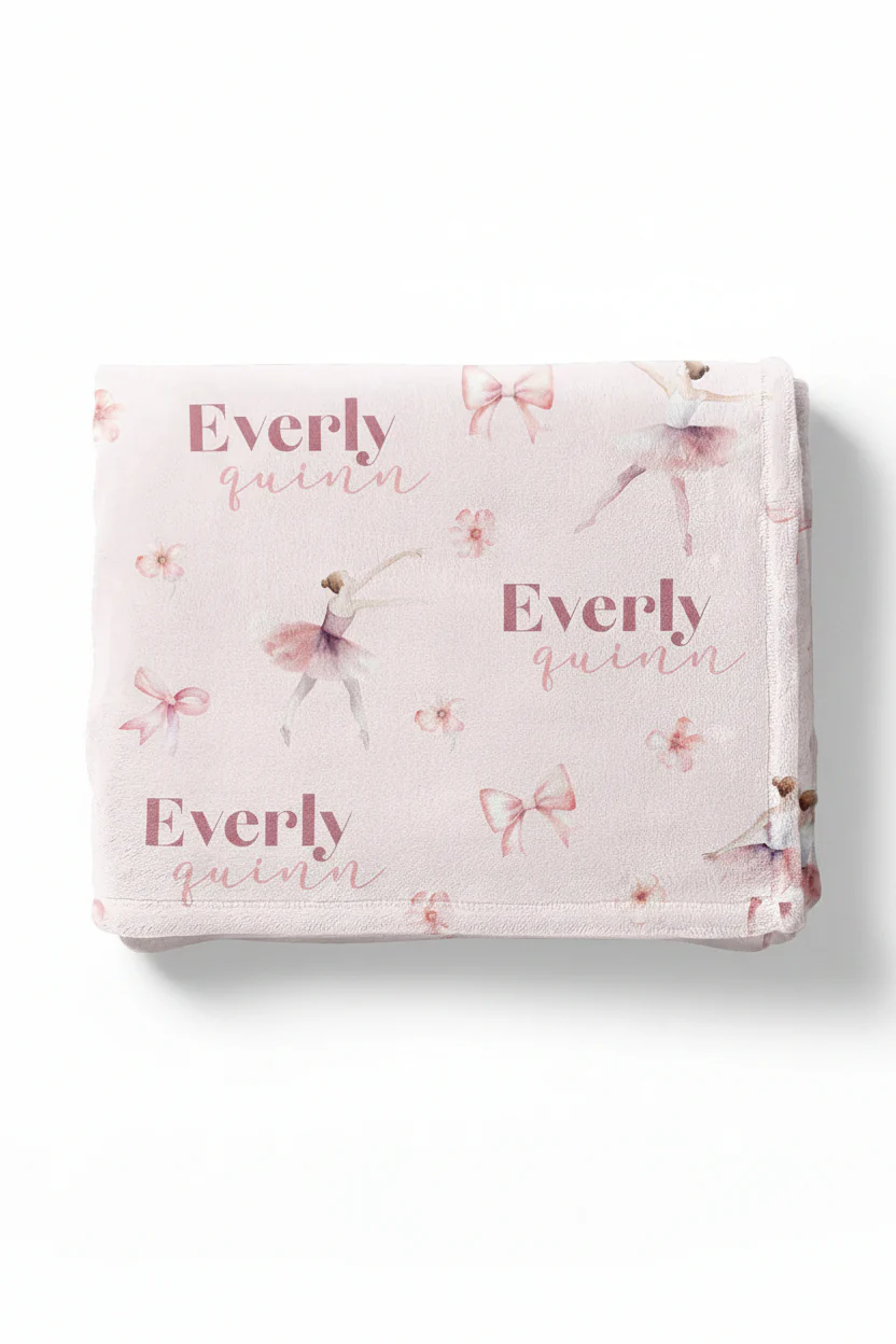 Ballet & Bows Personalized Kids Blanket - Image 2