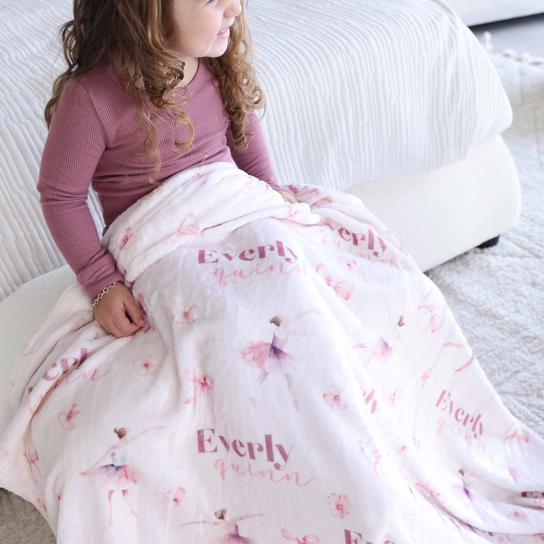 Ballet & Bows Personalized Kids Blanket - Image 3