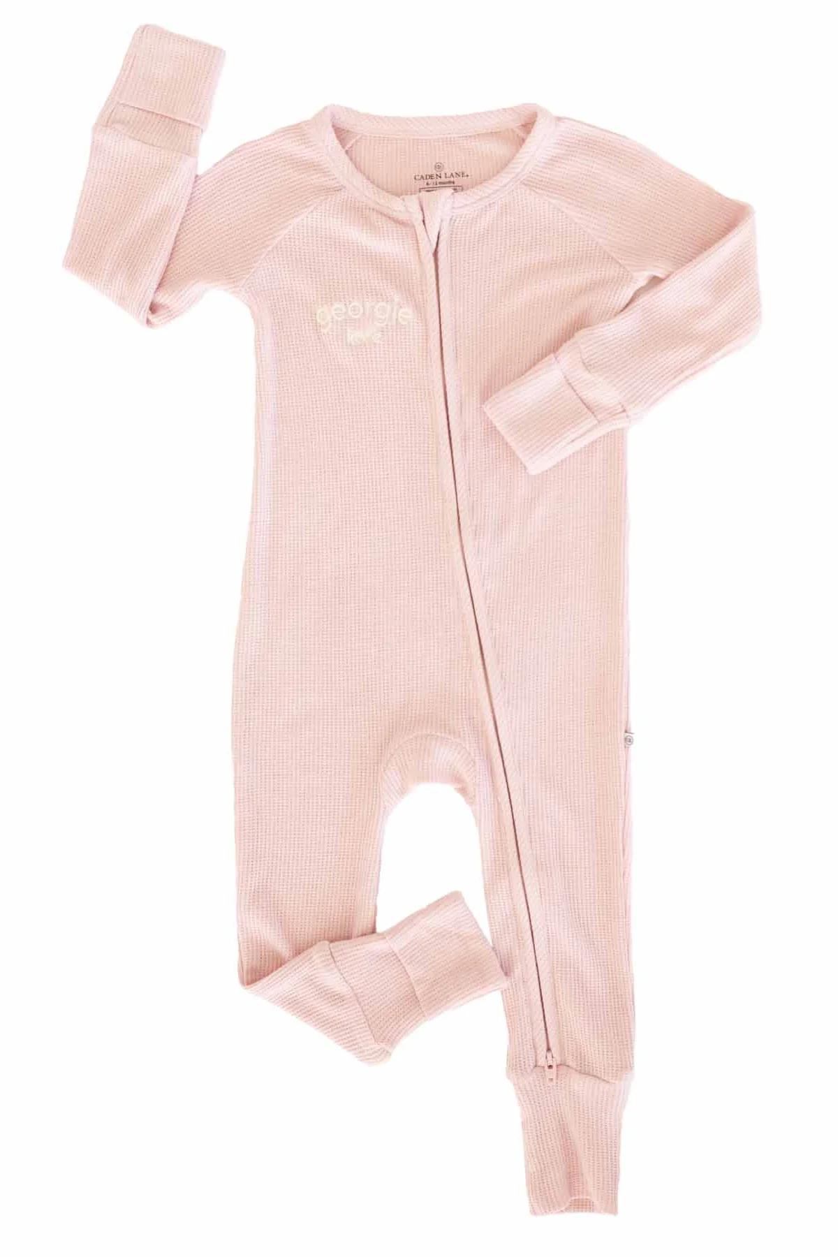 Embroidered Bamboo Waffle Convertible Zip Rompers | In Bloom - Image 14