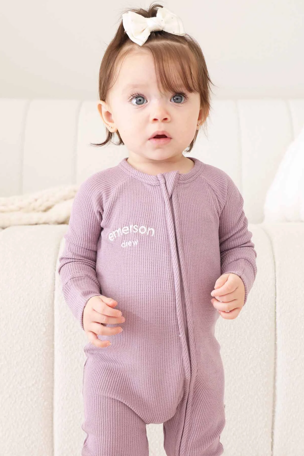 Embroidered Bamboo Waffle Convertible Zip Rompers | In Bloom - Image 6