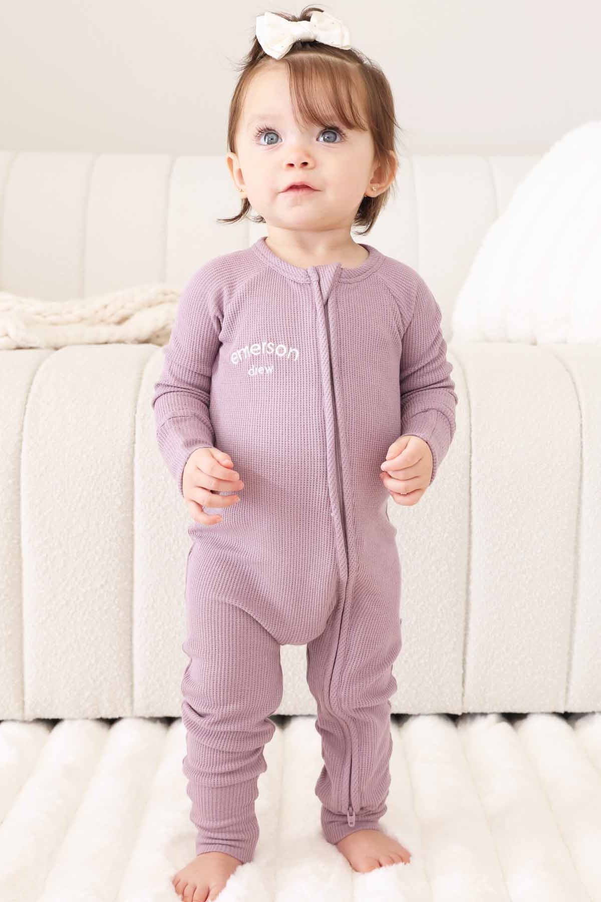 Embroidered Bamboo Waffle Convertible Zip Rompers | In Bloom - Image 8