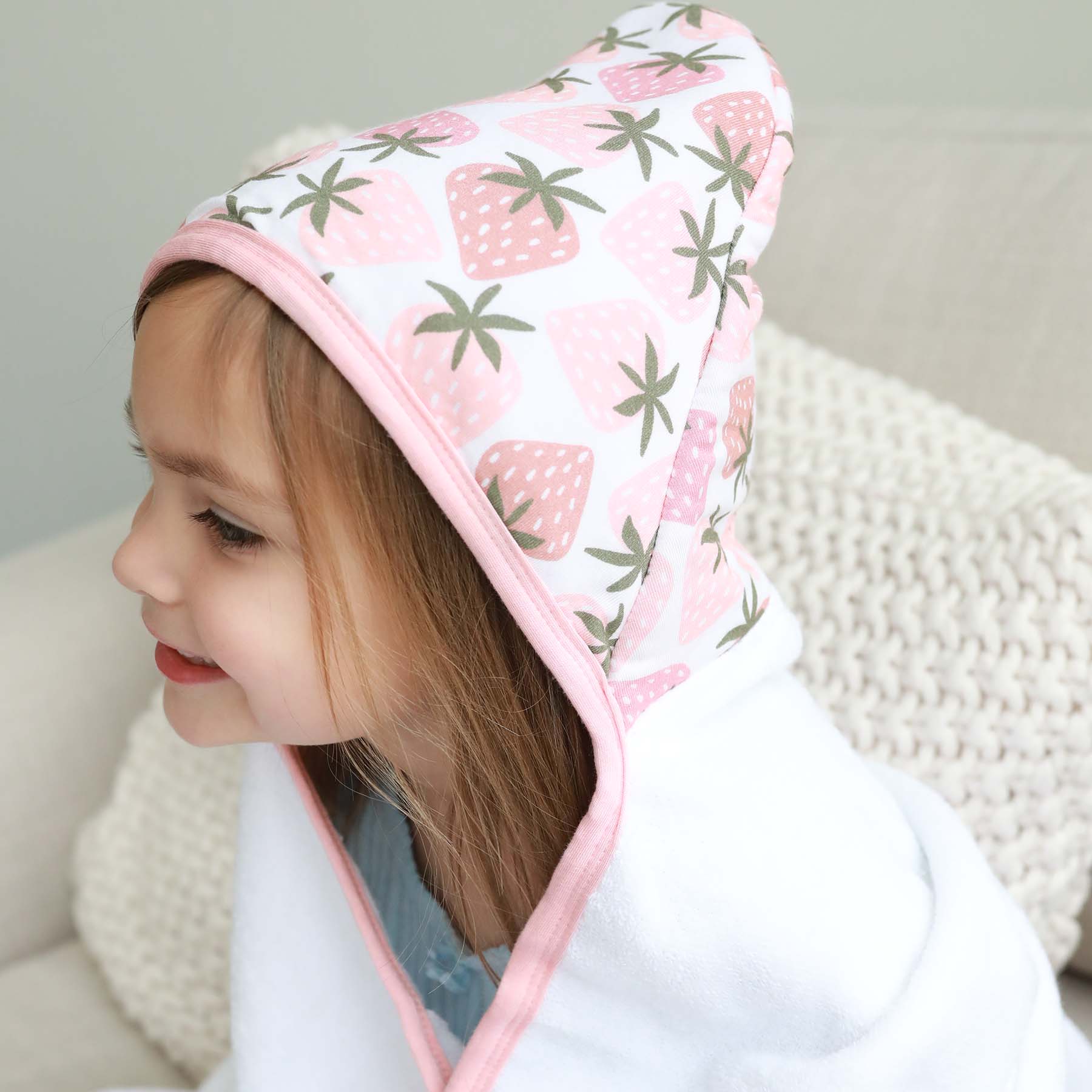 Bamboo Hooded Towel | Berry Happy - Image 4