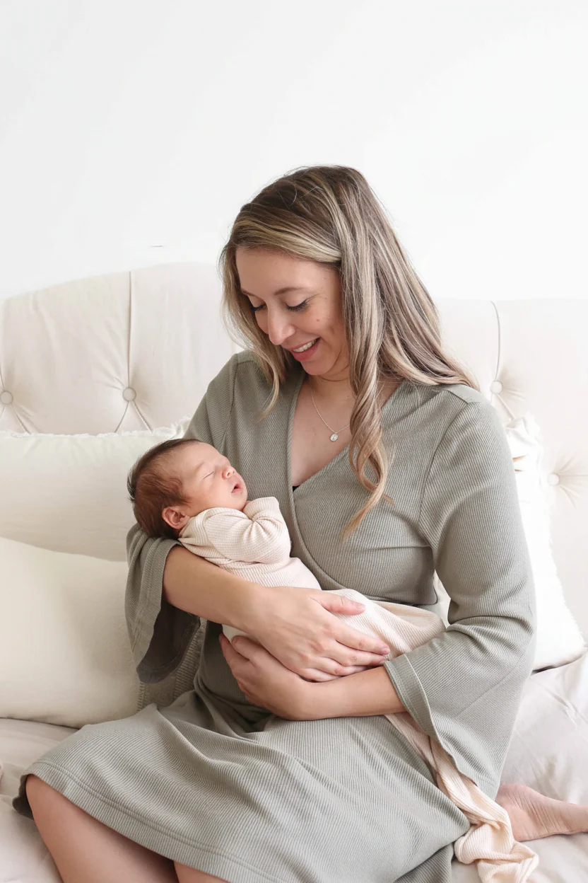Bamboo Knit Maternity Robe | Solids