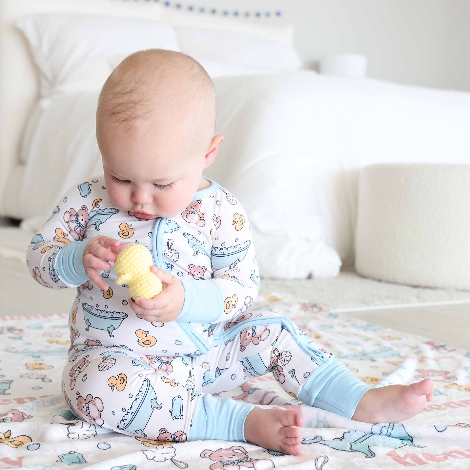 Bathtime Besties Convertible Zip Romper | Blue - Image 8