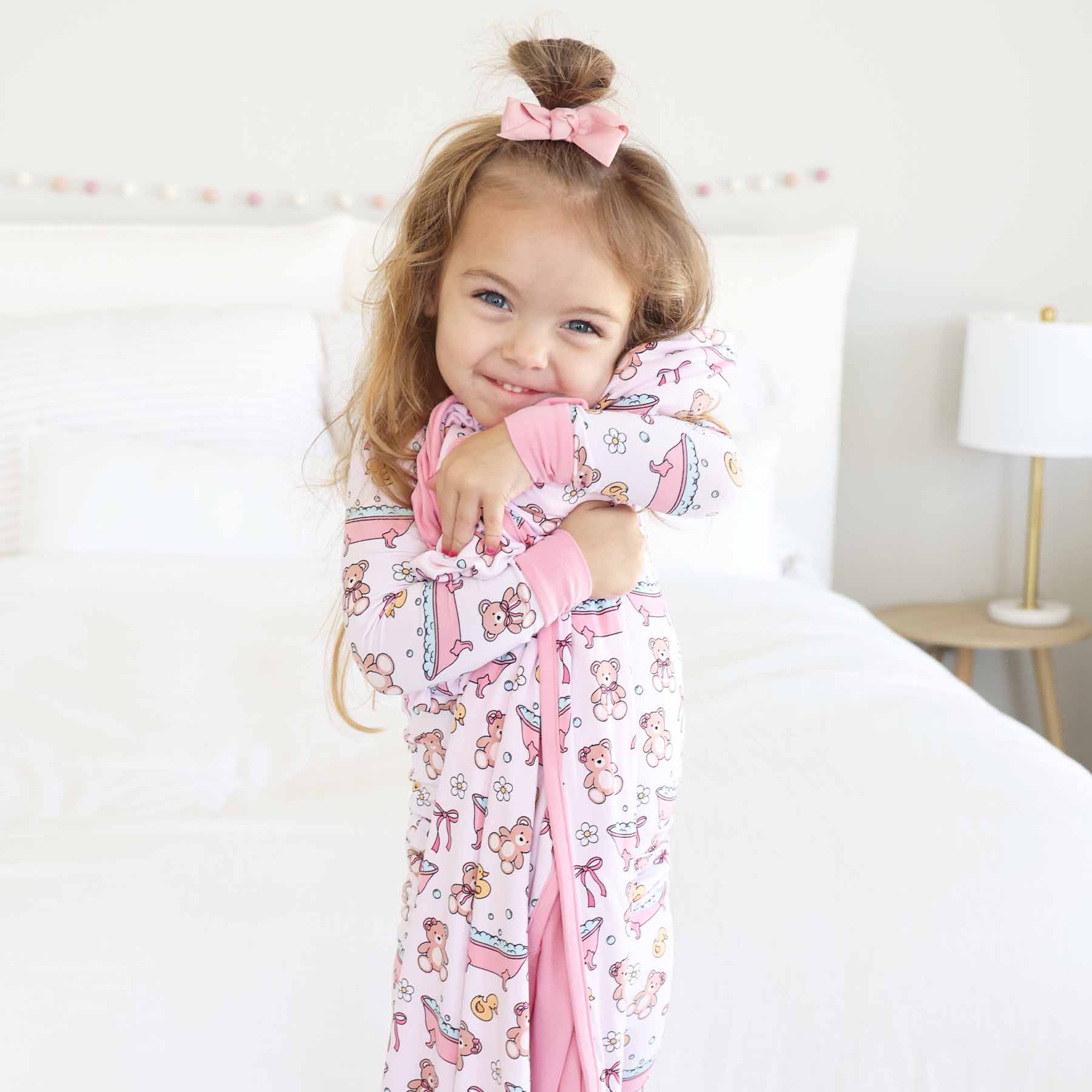 Bathtime Besties Double Sided Bamboo Blanket | Pink - Image 4