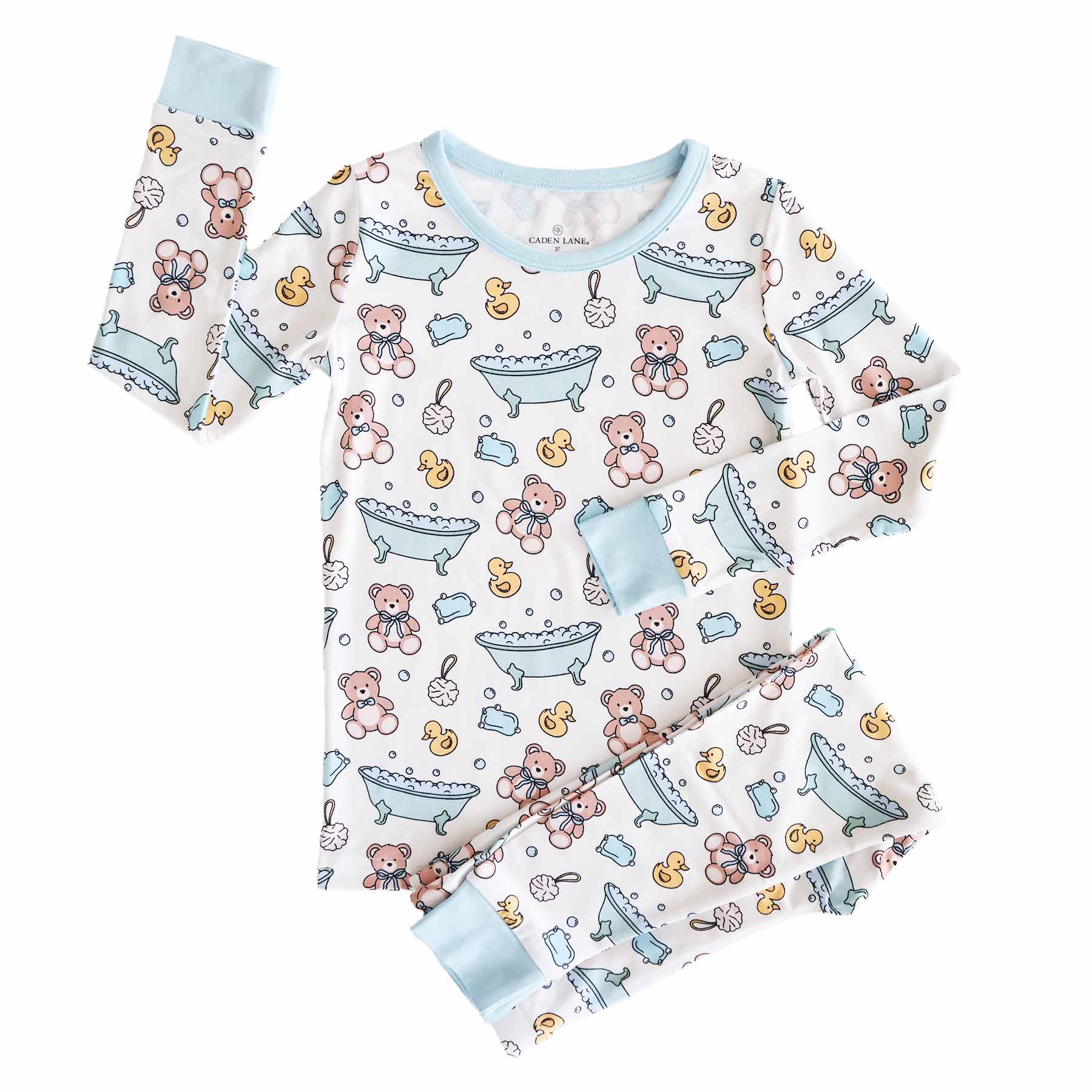 Bathtime Besties Two Piece Pajama Set | Blue - Image 6