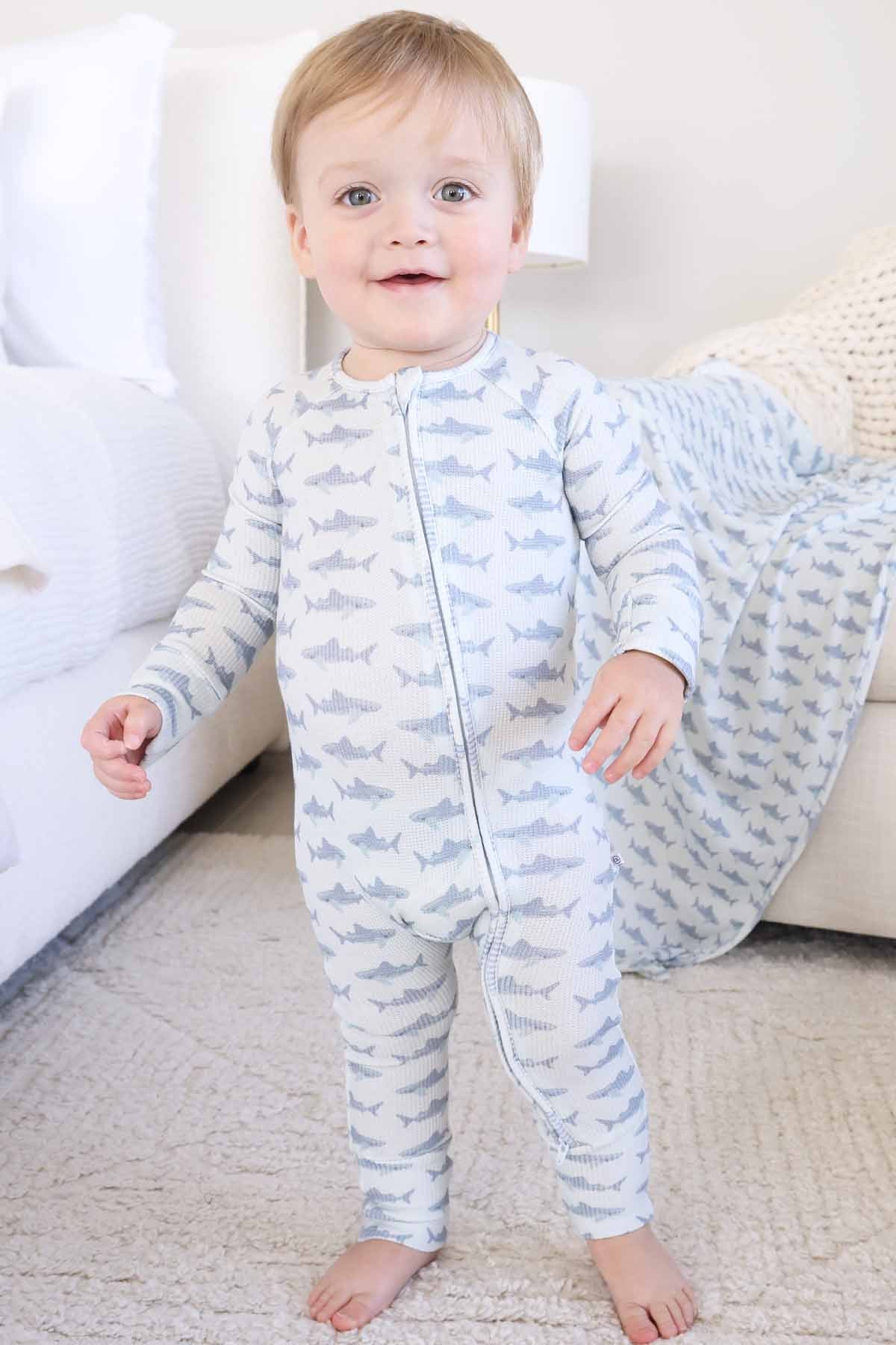 Beachy Bamboo Waffle Convertible Zip Rompers - Image 12