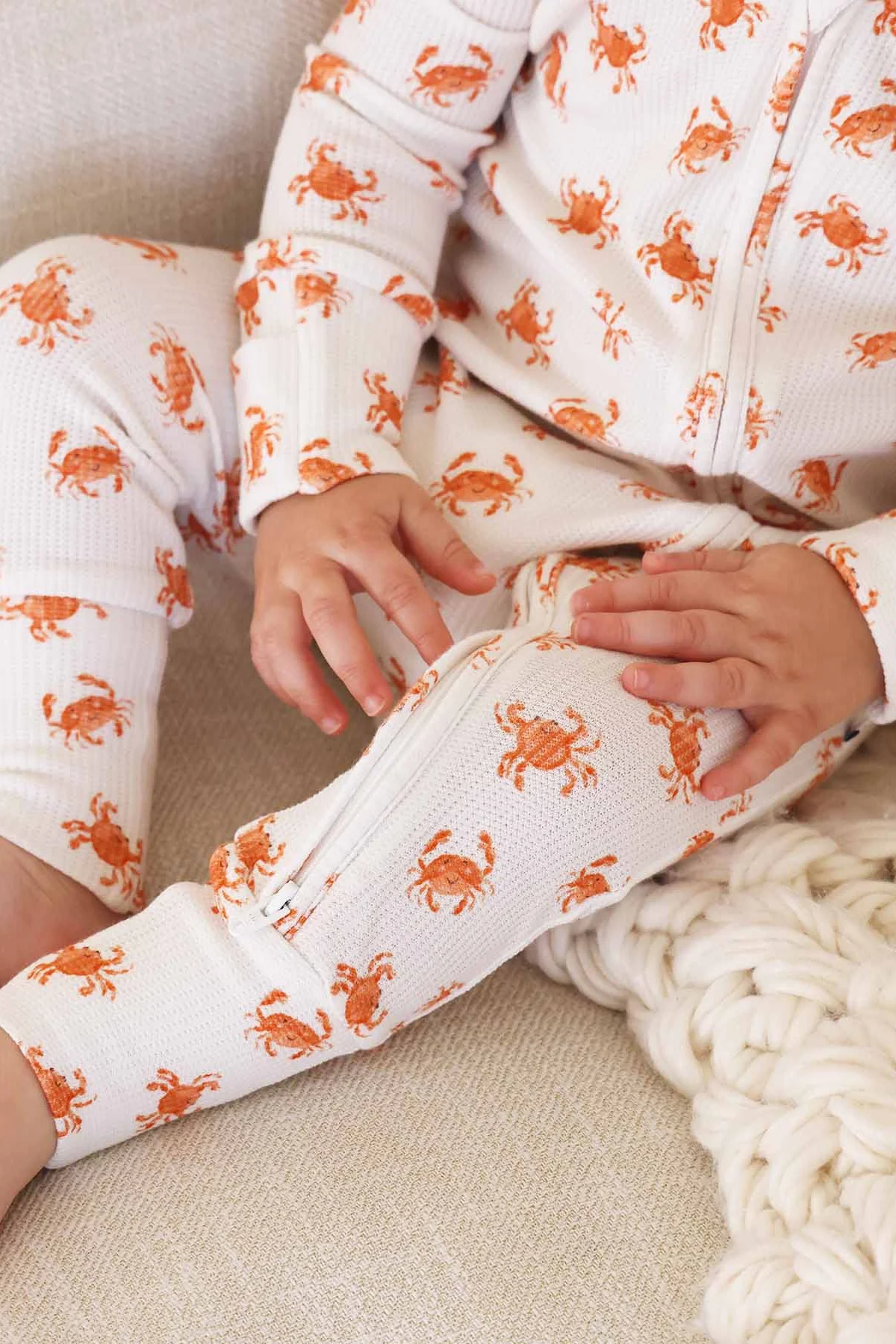 Beachy Bamboo Waffle Convertible Zip Rompers - Image 6