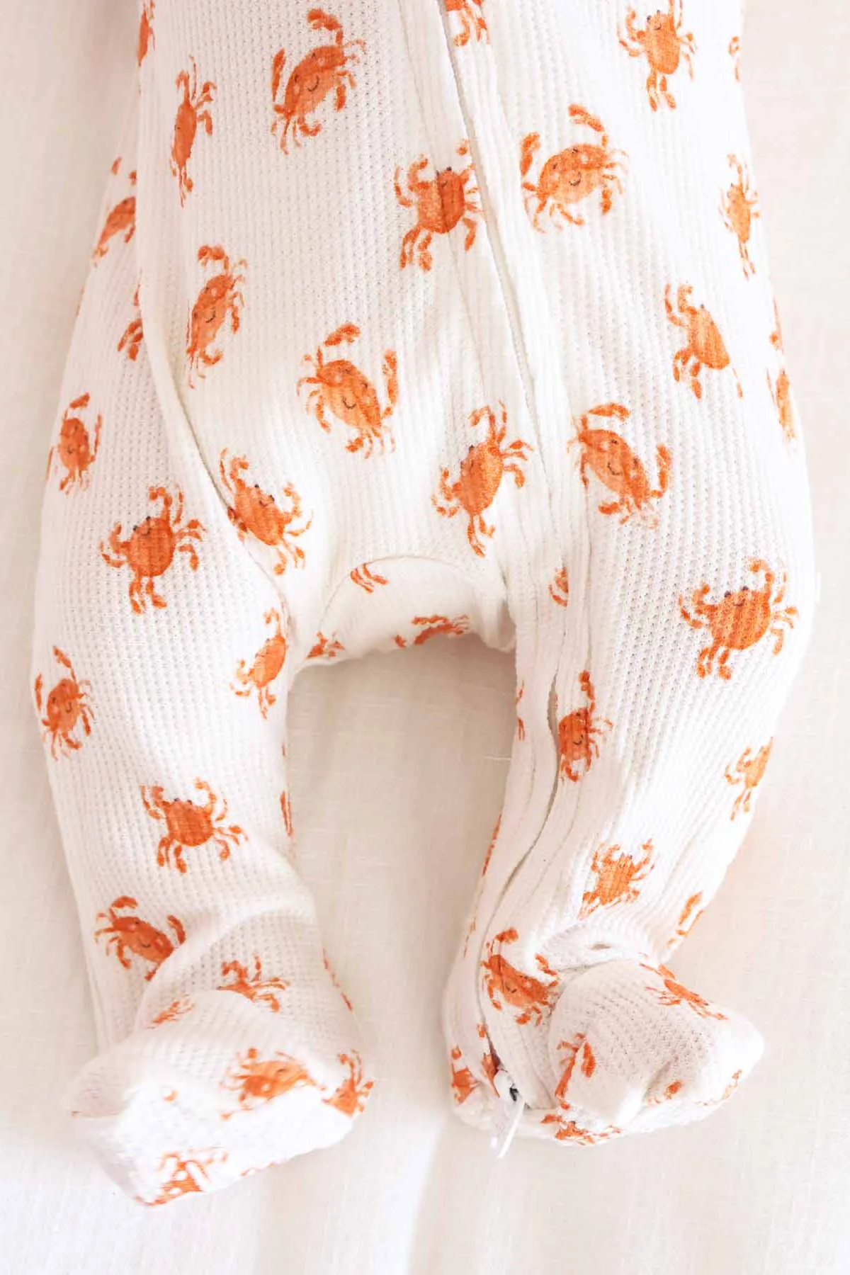 Beachy Bamboo Waffle Zipper Footies - Image 3