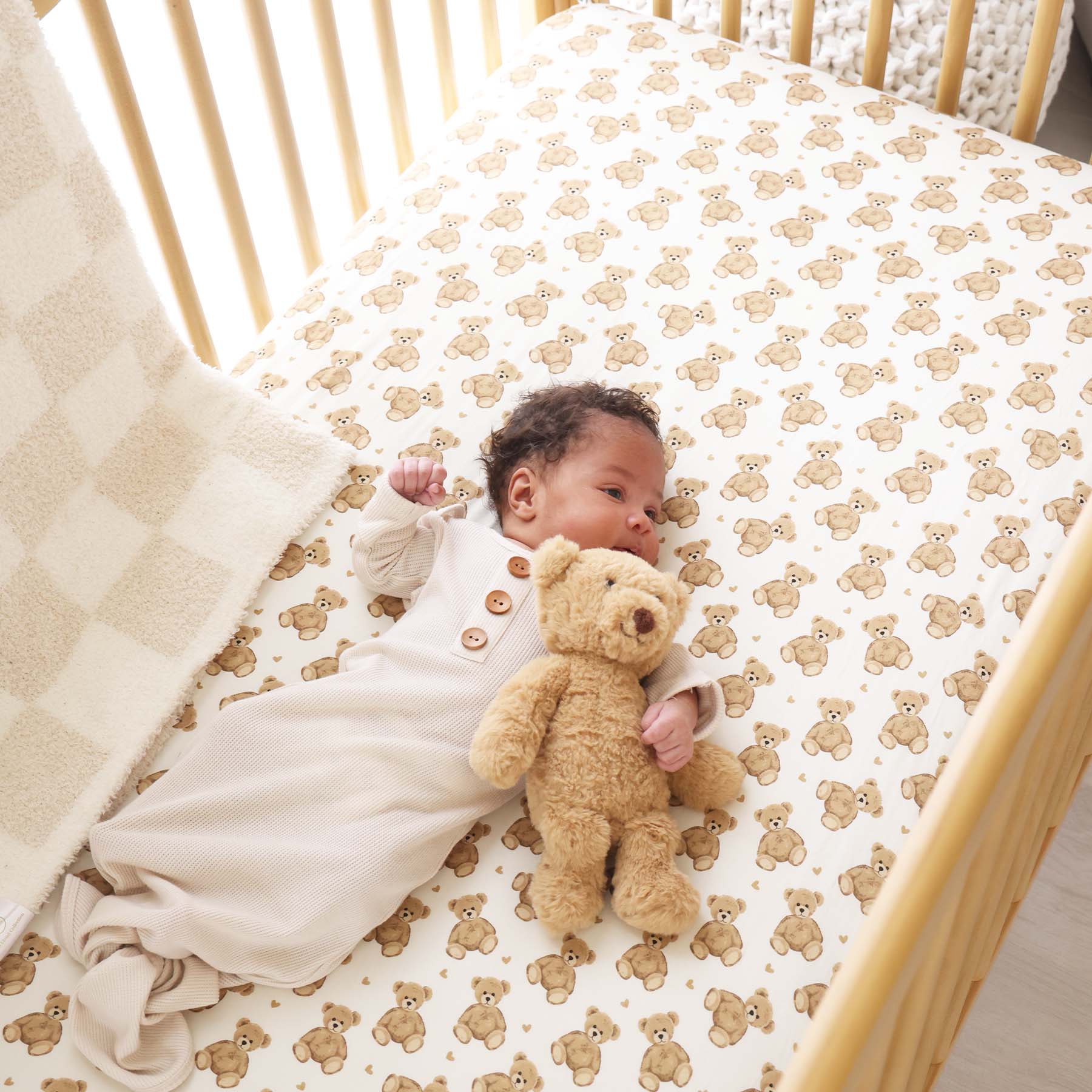 Beary Sweet Crib Sheet - Image 3