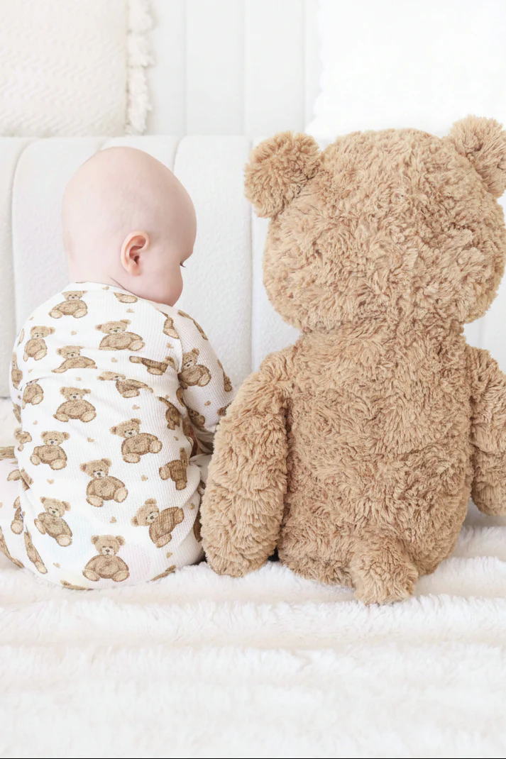 Beary Sweet Bamboo Waffle Convertible Zip Romper - Image 6