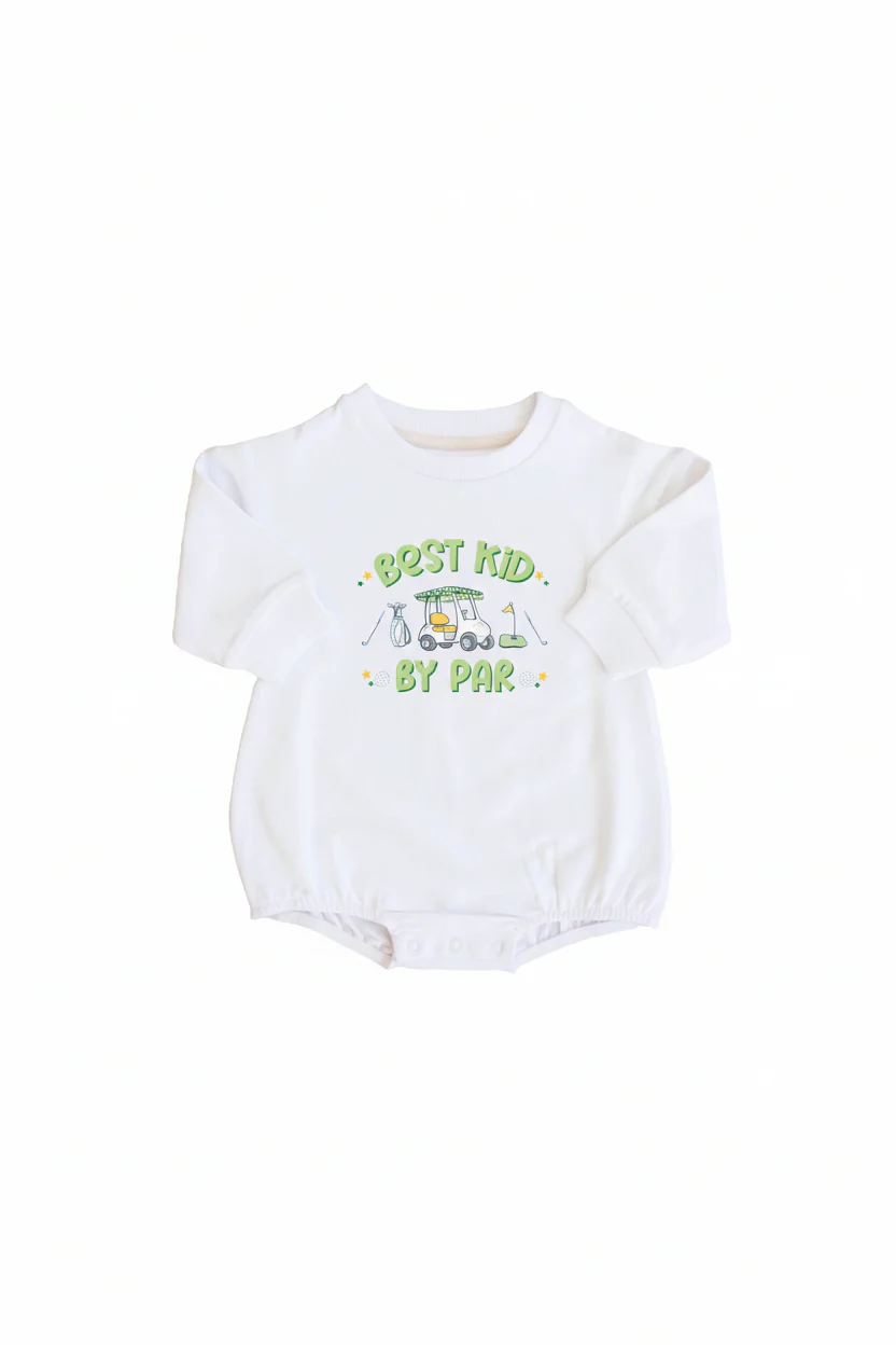 Best Kid By Par Graphic Sweatshirt Bubble Romper | White
