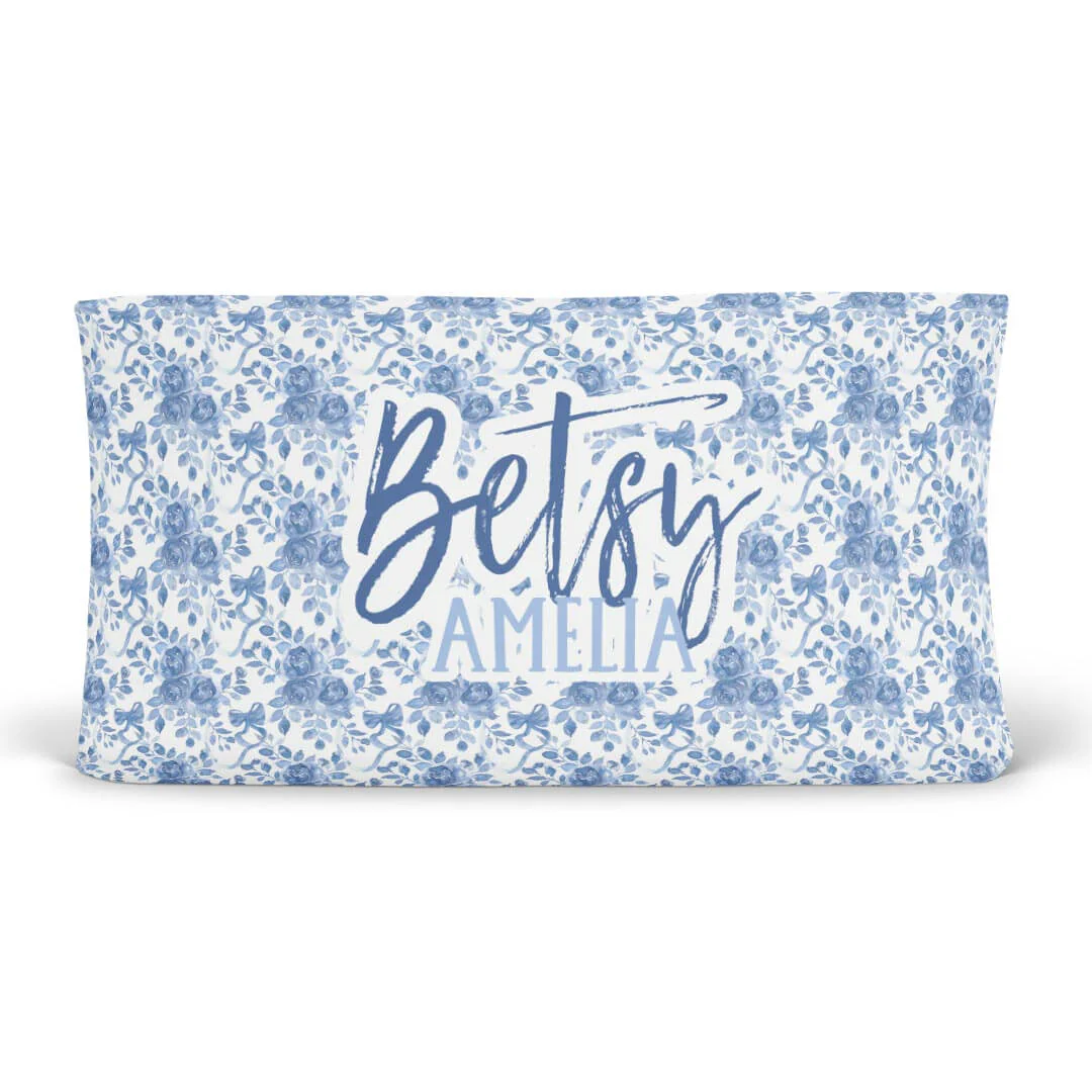 Betsy's Blooms Personalized Changing Pad Cover