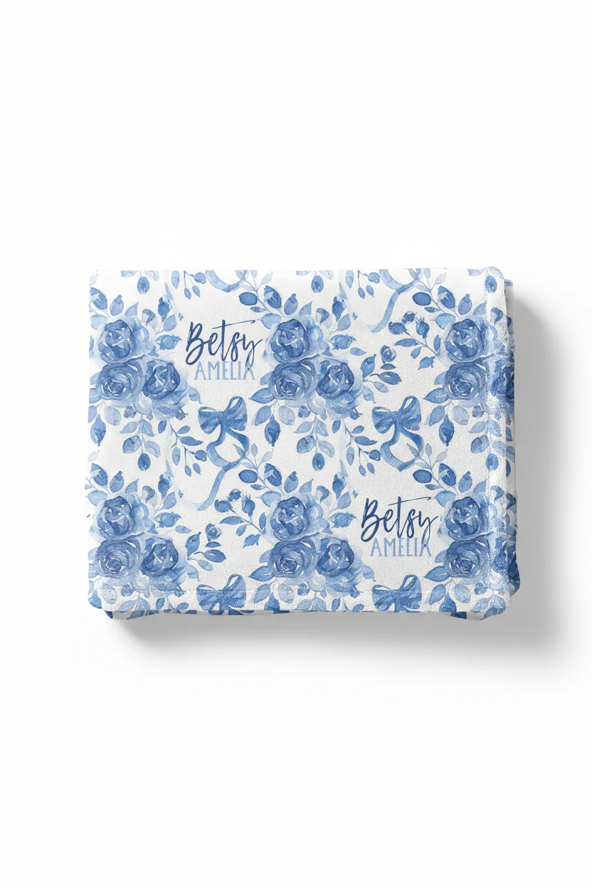 Betsy's Blooms Personalized Kids Blanket