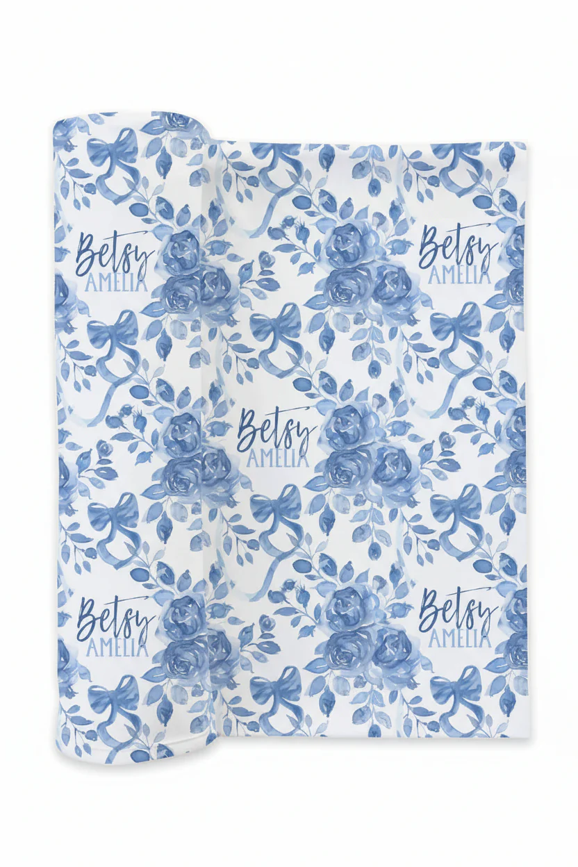 Betsy's Blooms Personalized Swaddle Blanket - Image 2
