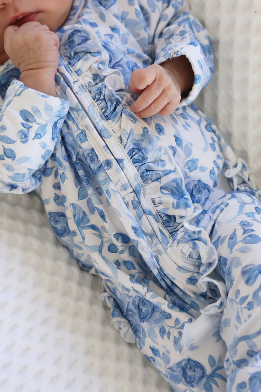 Betsy's Blooms Ruffle Zipper Footie - Image 5