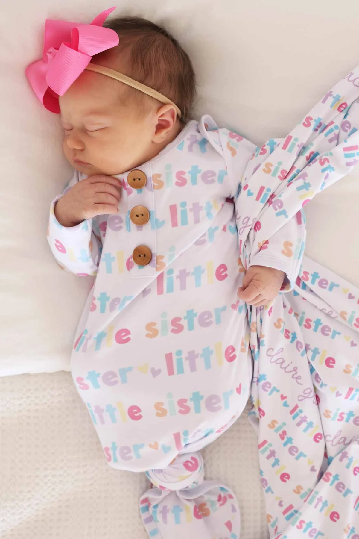 Personalized Swaddle Blanket | Little Sibling - Image 3