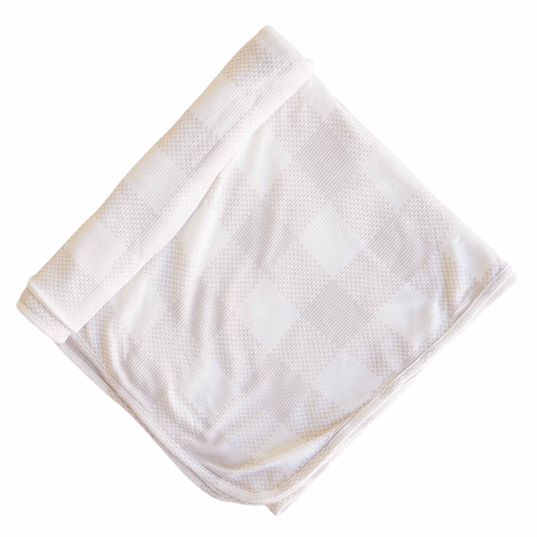 Big Check Bamboo Waffle Oversized Swaddle Blanket | Sand - Image 3