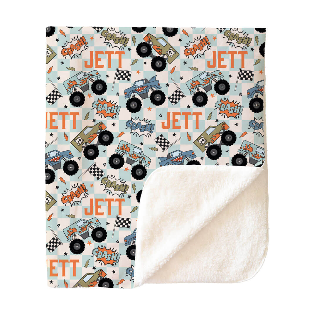 Big Wheelin' Personalized Kids Blanket - Image 5