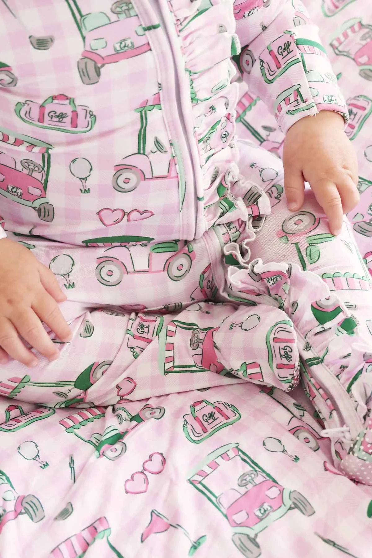 Birdie Babes Ruffle Zipper Footie | Pink - Image 11