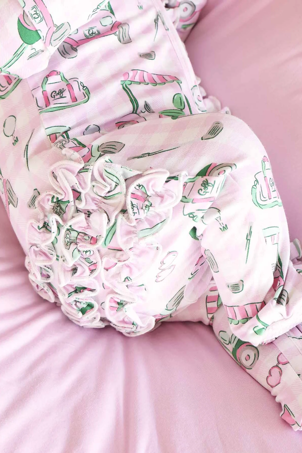 Birdie Babes Ruffle Zipper Footie | Pink - Image 17