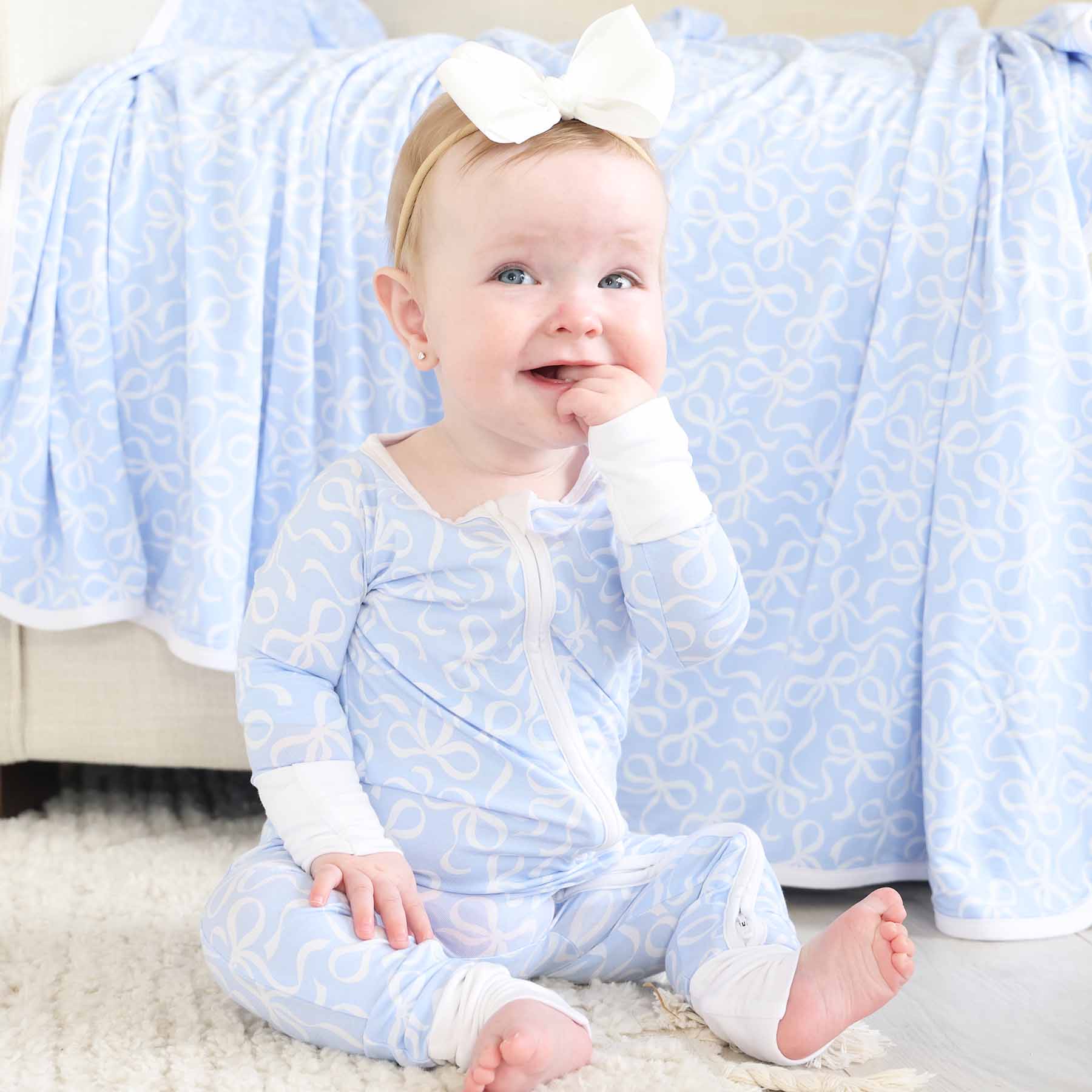 Blue-tiful Bows Convertible Zip Romper - Image 8