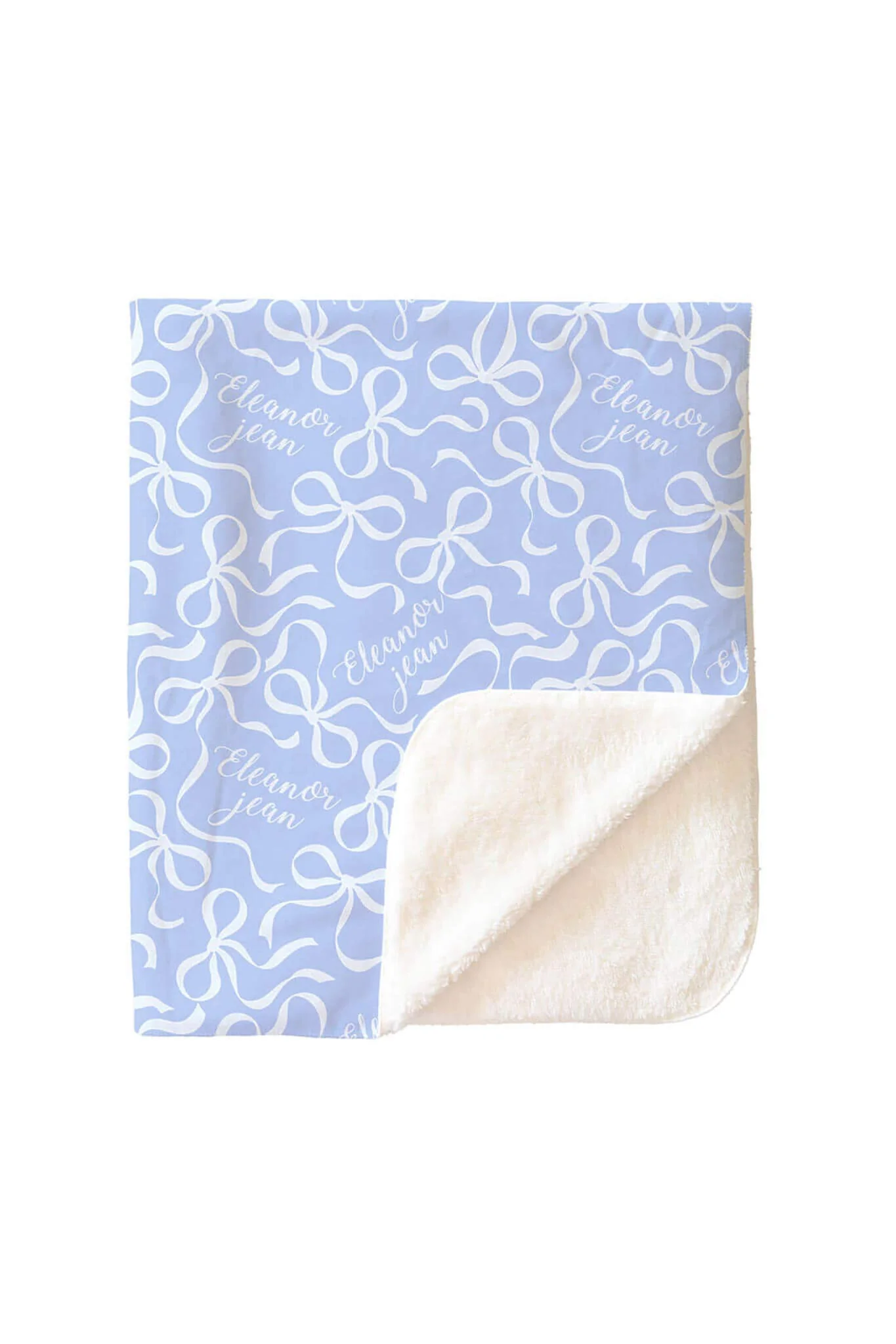 Blue-tiful Bows Personalized Kids Blanket - Image 5