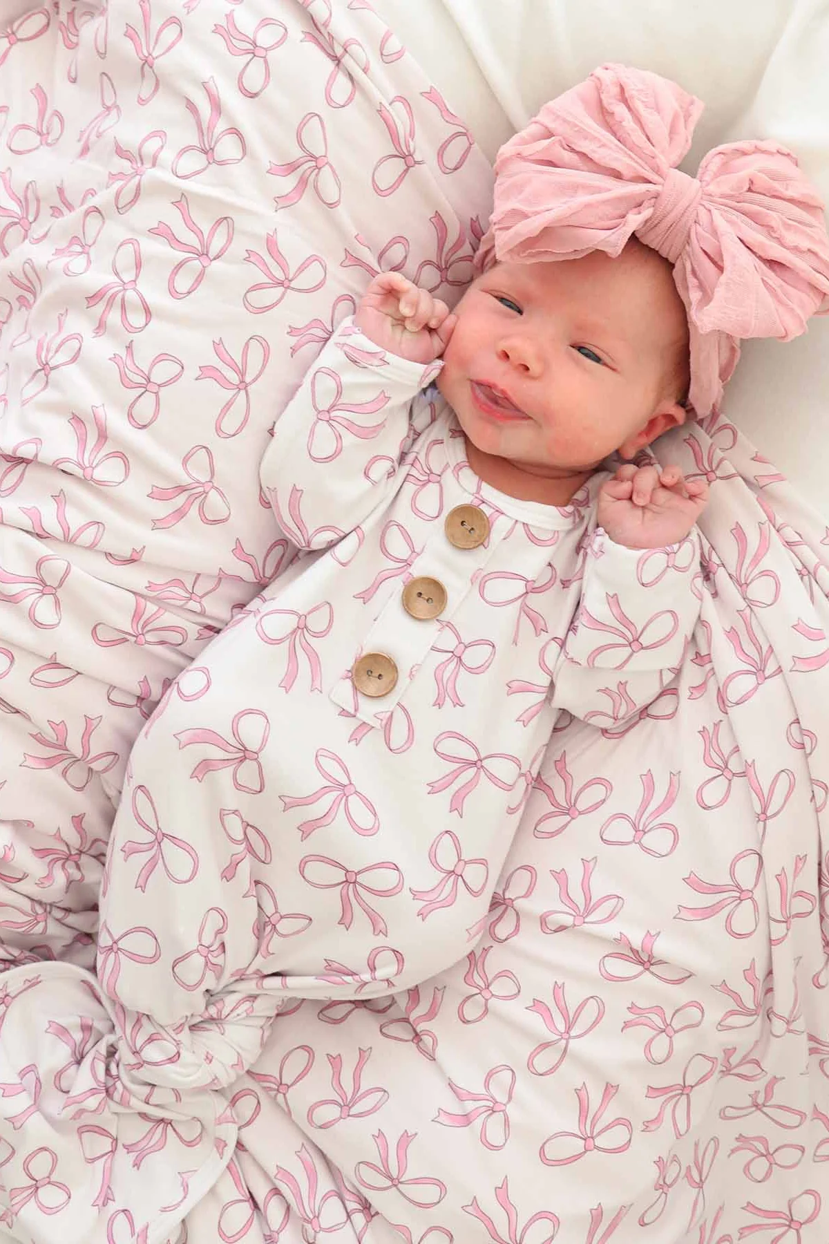 Blushing Bows Oversized Swaddle Blanket - Image 3