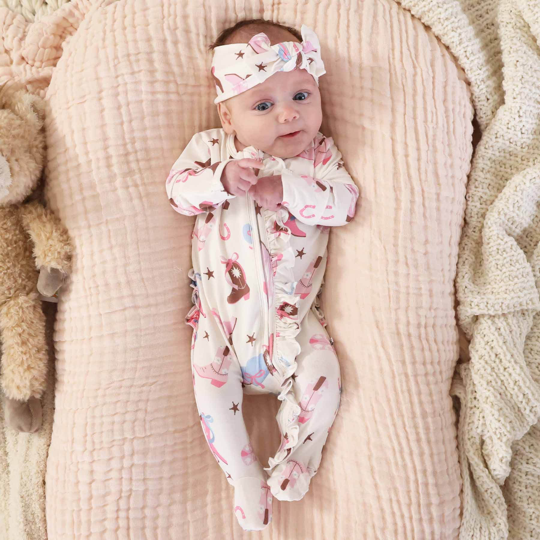Boot Scootin' Knit Large Bow Headwrap | Pink - Image 2