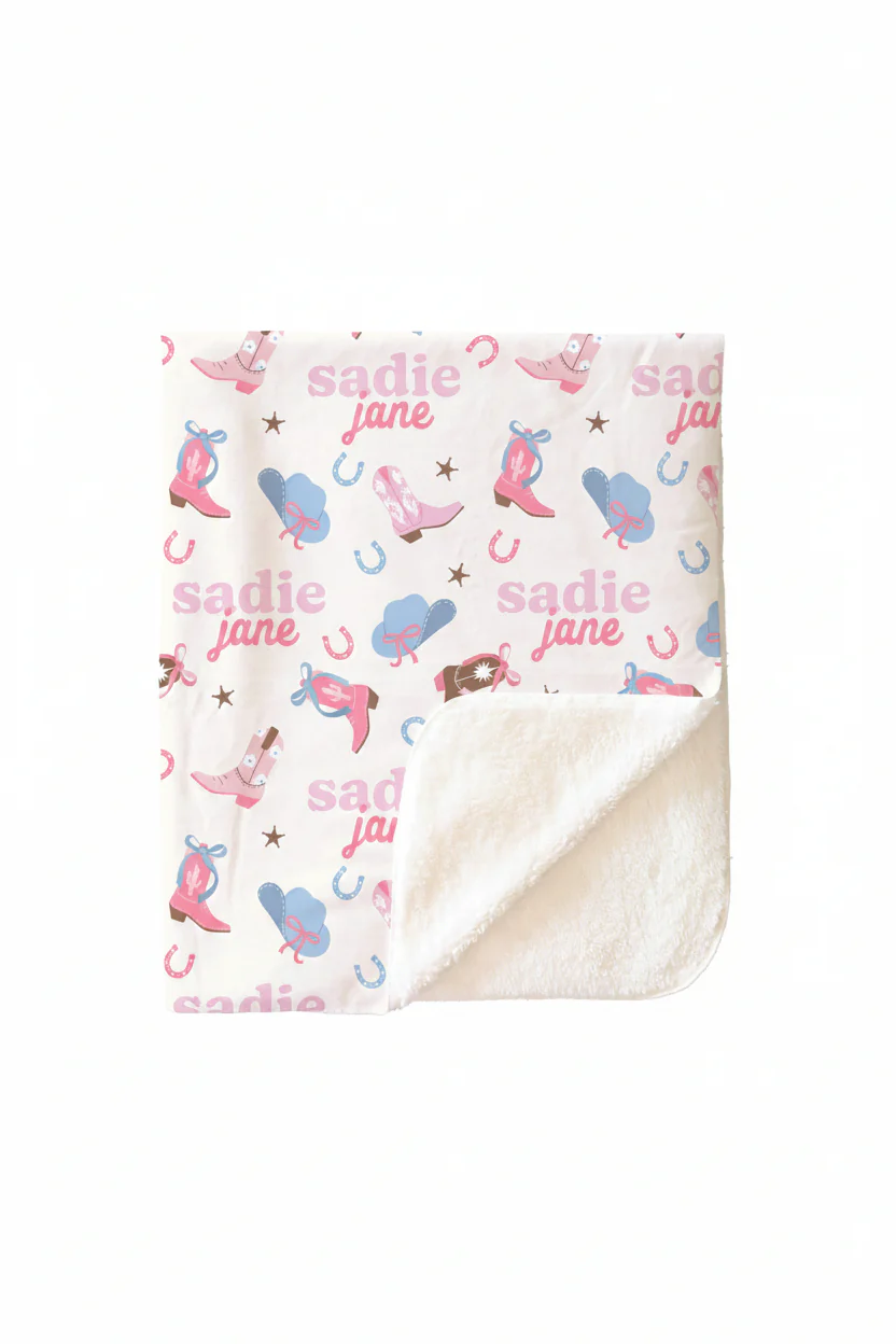 Boot Scootin' Personalized Kids Blanket - Image 3