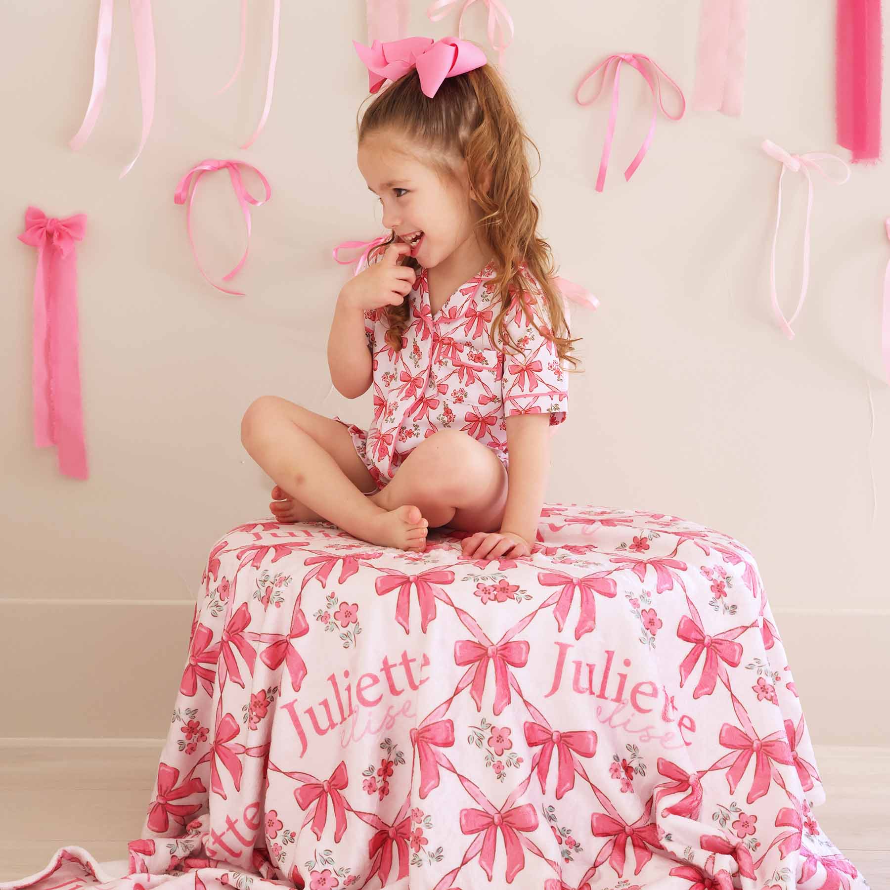 Bow Besties Personalized Kids Blanket - Image 5