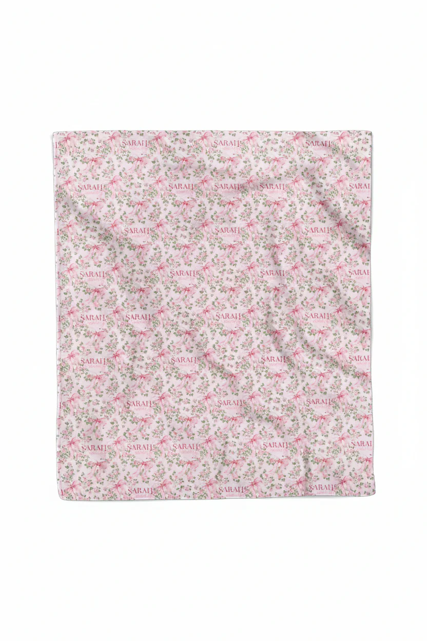 Bows in Bloom Personalized Kids Blanket - Image 4