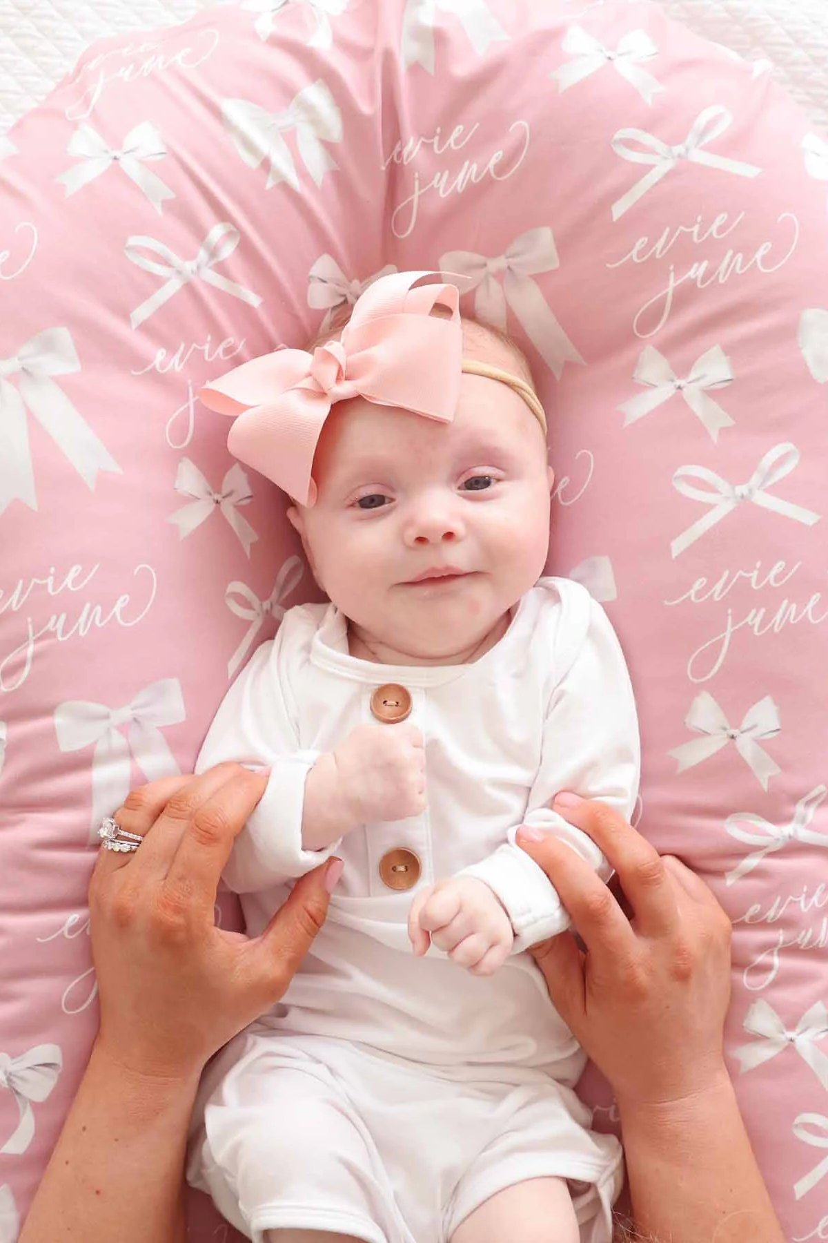 Bow Personalized Baby Name Swaddle Blanket - Image 6