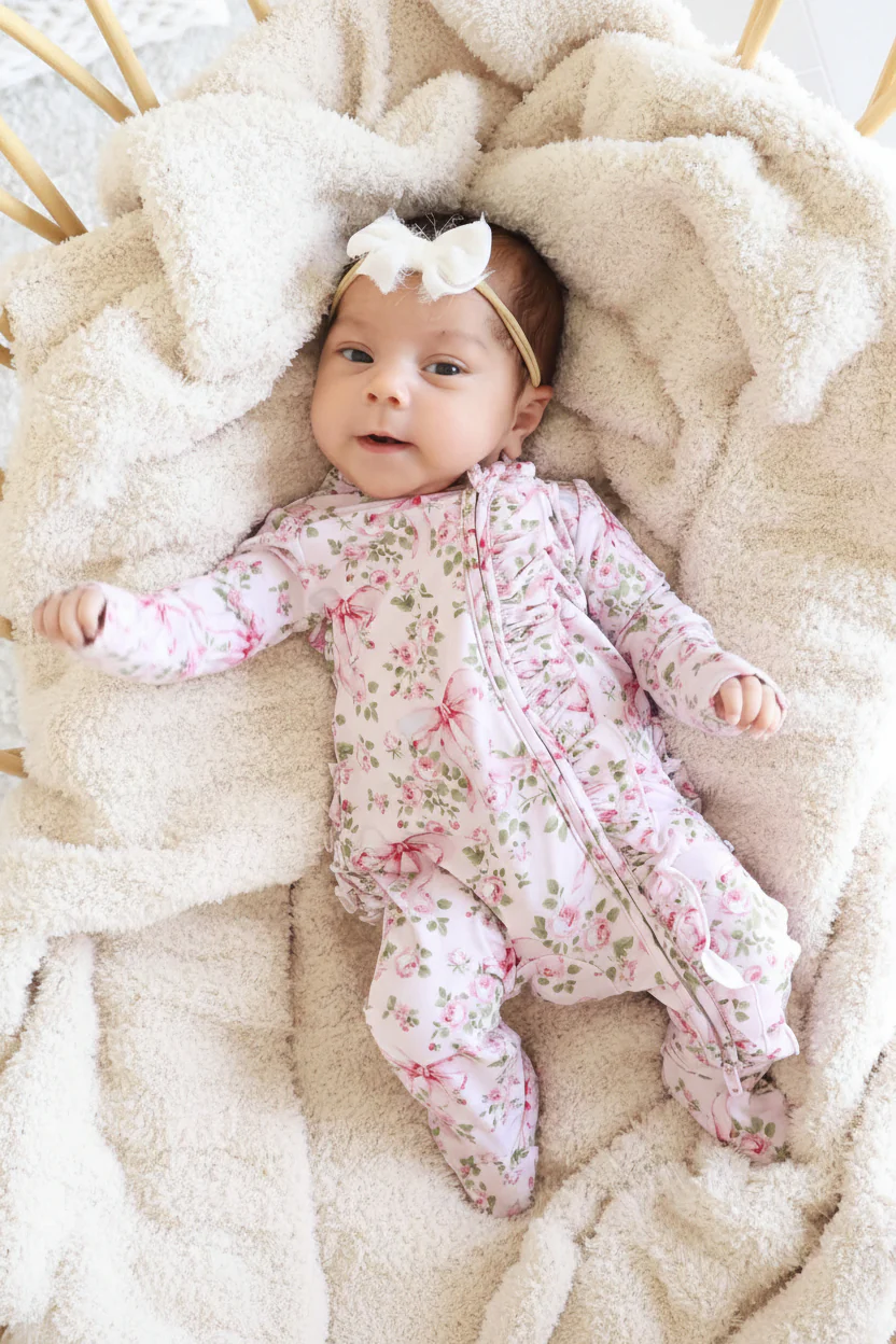 Bows in Bloom Ruffle Zipper Footie - Image 13