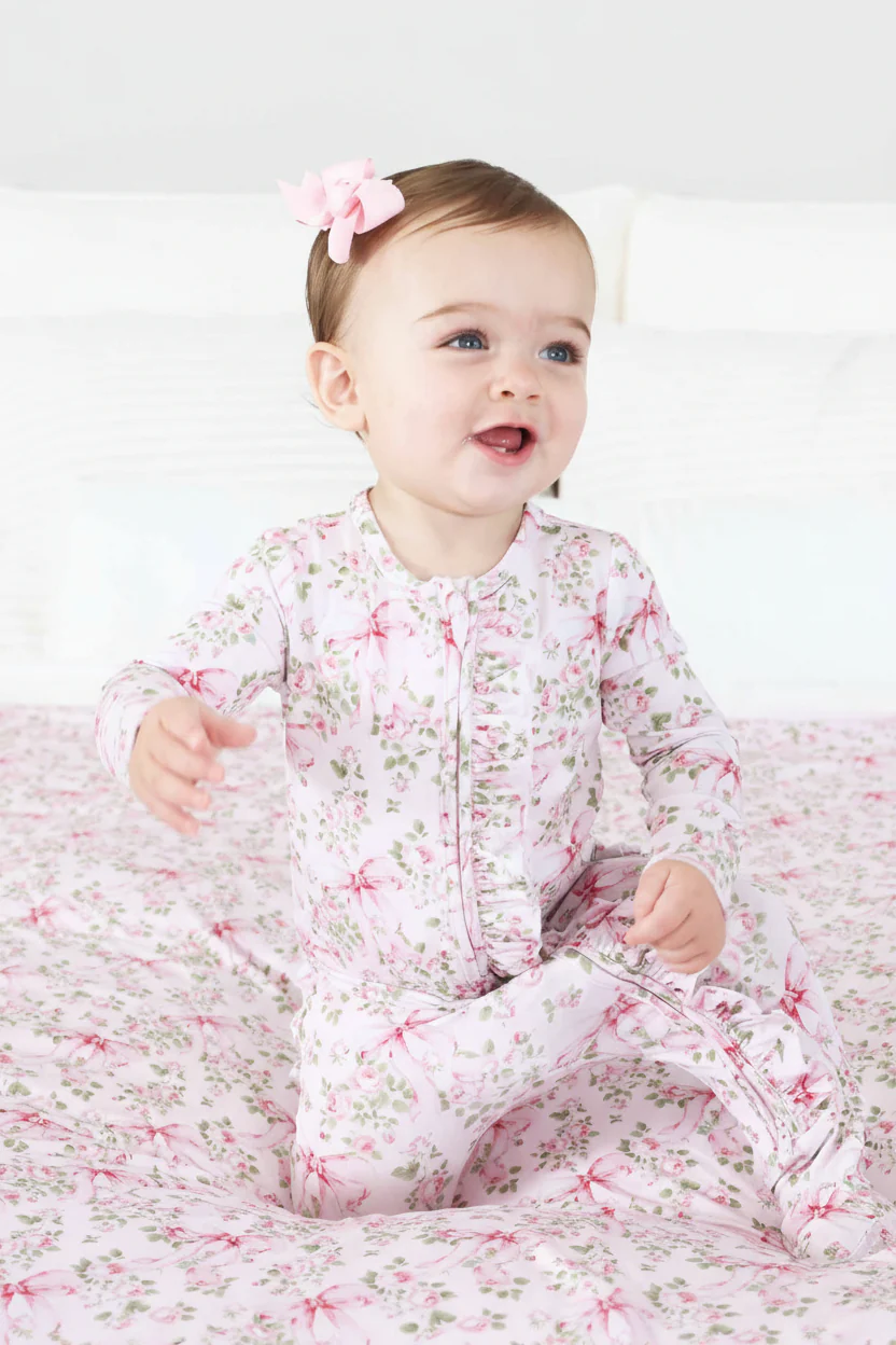 Bows in Bloom Ruffle Zipper Footie - Image 4