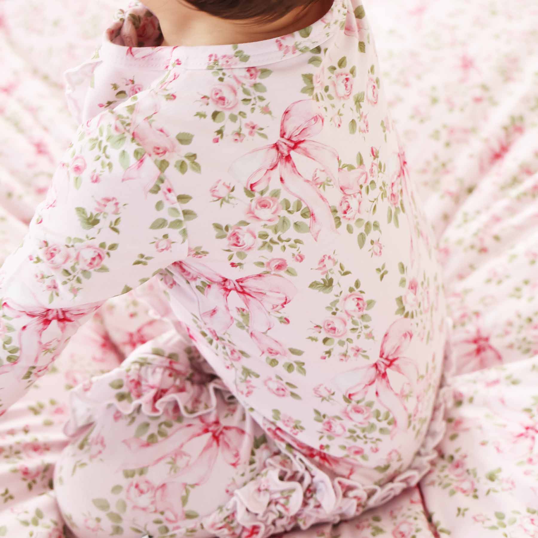 Bows in Bloom Ruffle Zipper Footie - Image 5