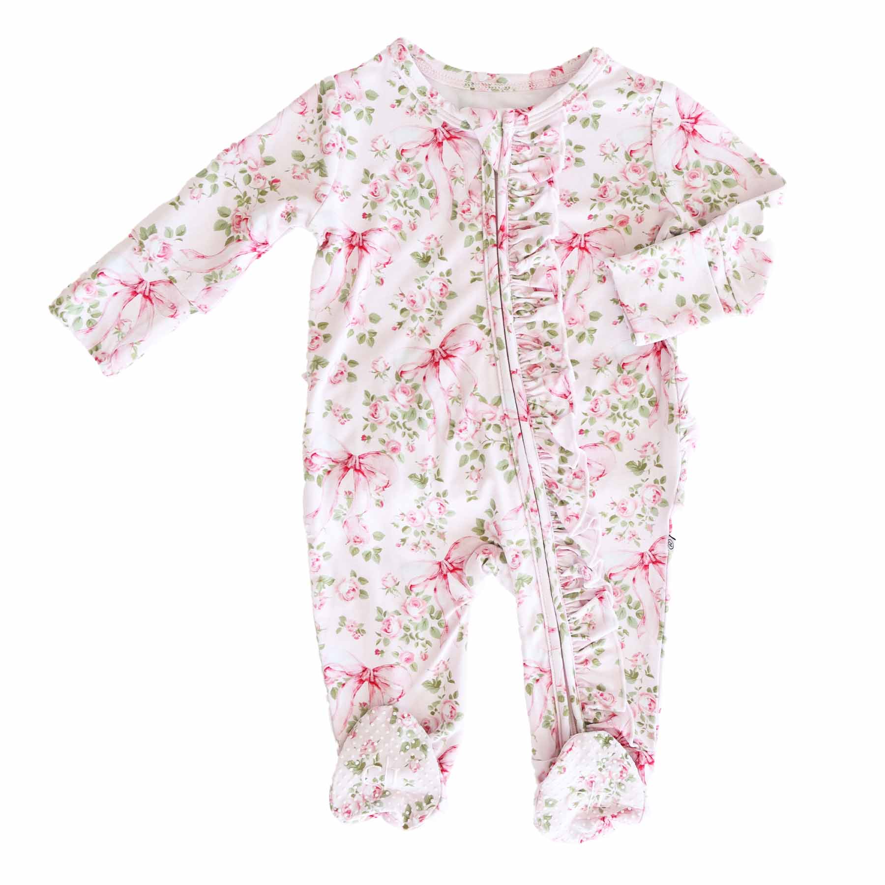 Bows in Bloom Ruffle Zipper Footie - Image 8