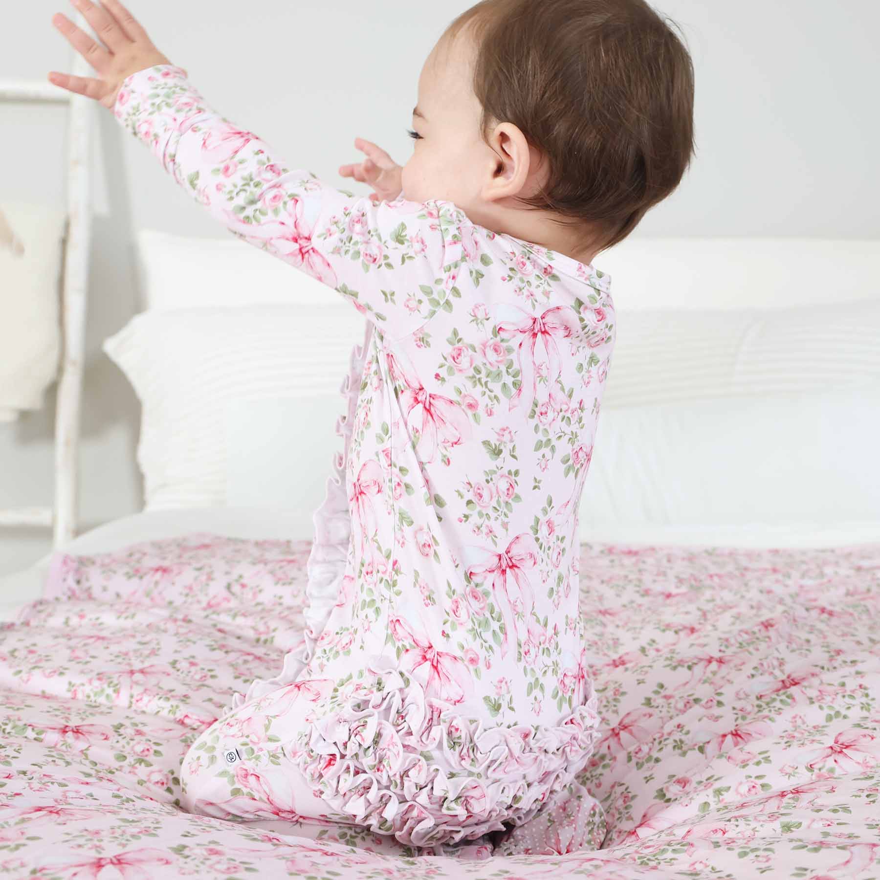 Bows in Bloom Ruffle Zipper Footie - Image 9
