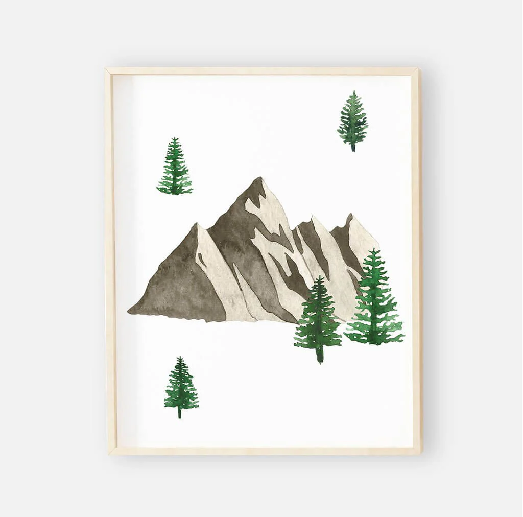 Brody's Bear & Mountain Adventure Woodland Digital Nursery Art Set - Image 2