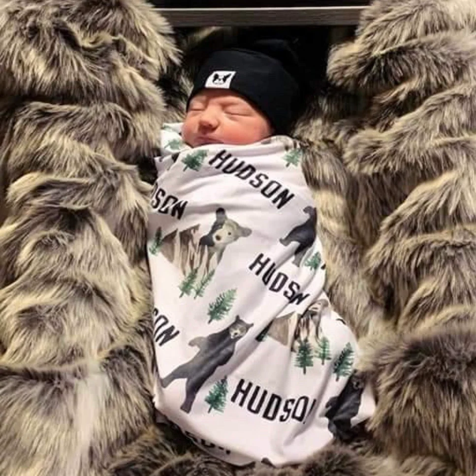 Brody's Bear Personalized Baby Name Swaddle Blanket - Image 3