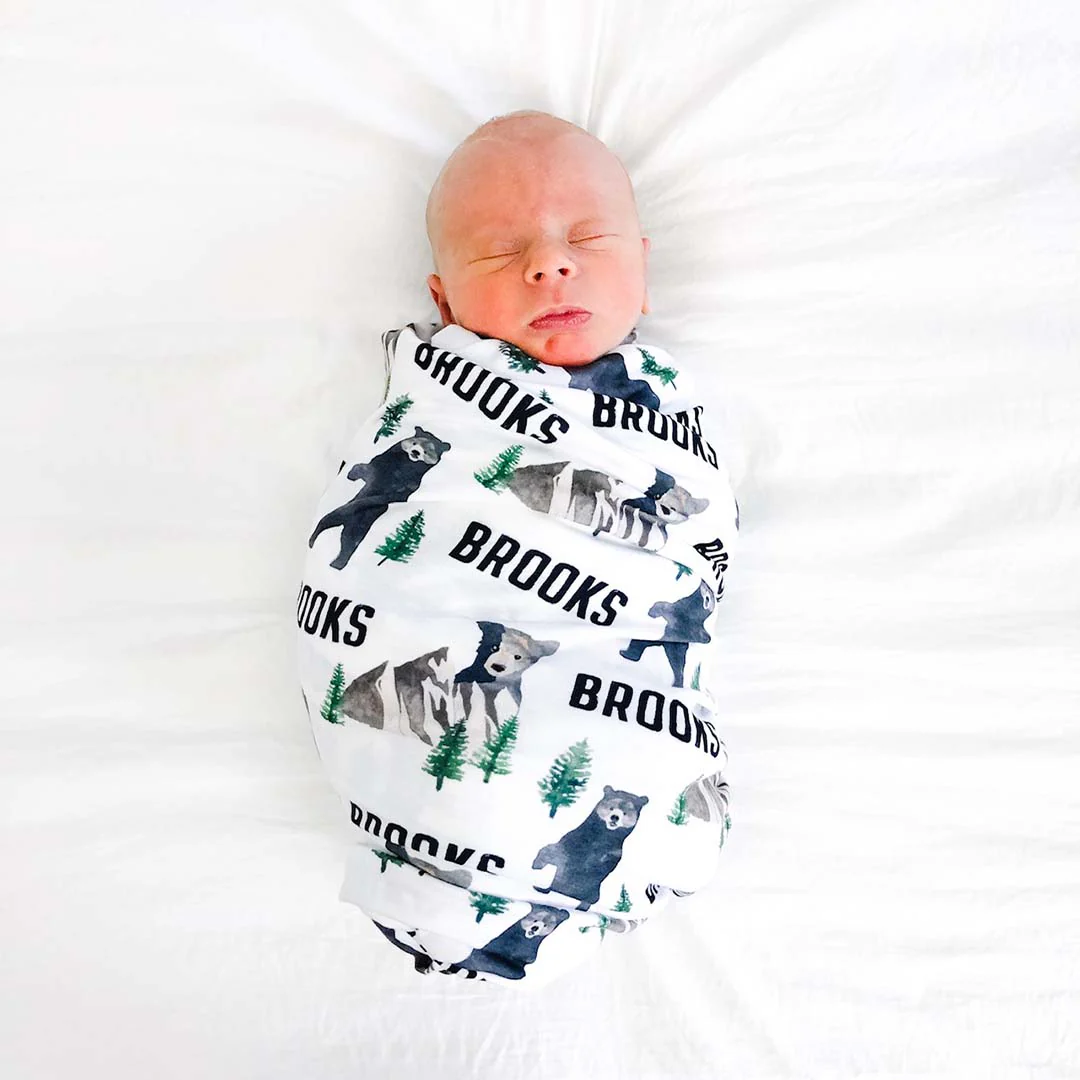 Brody's Bear Personalized Baby Name Swaddle Blanket - Image 4