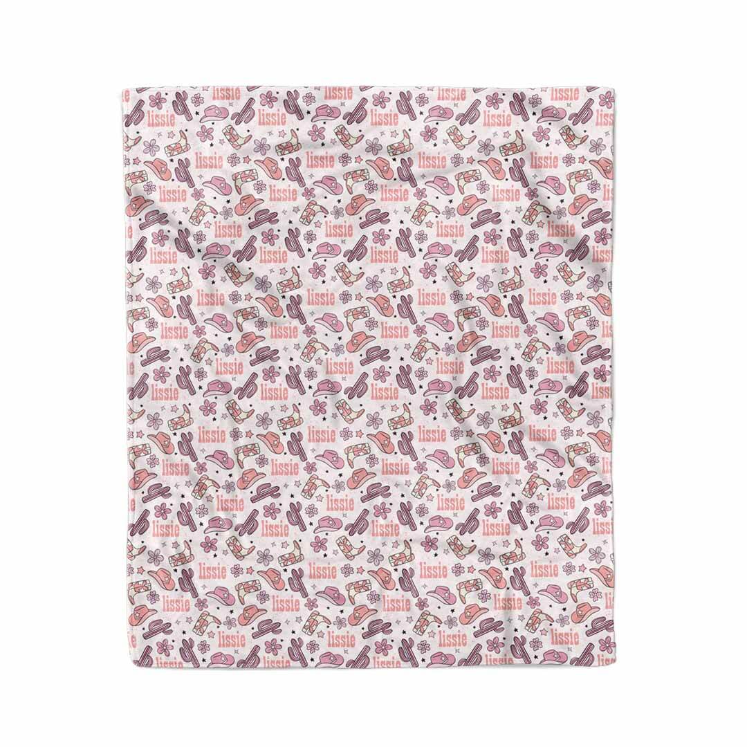 Buckaroo Cowgirl Personalized Kids Blanket - Image 2