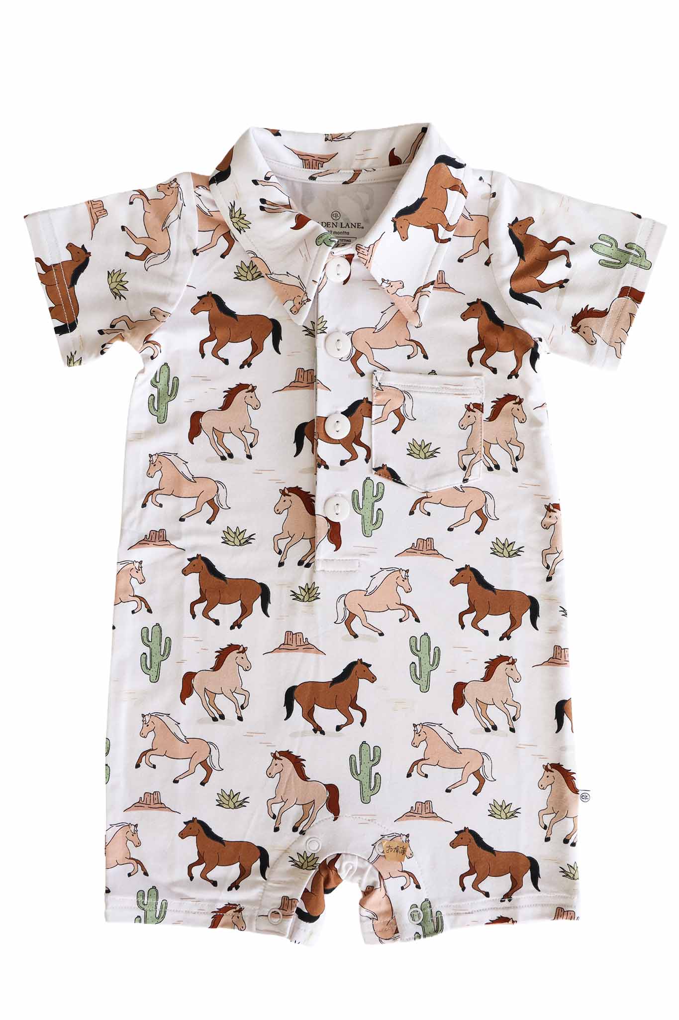 Button Romper | Pony Club Neutral - Image 2