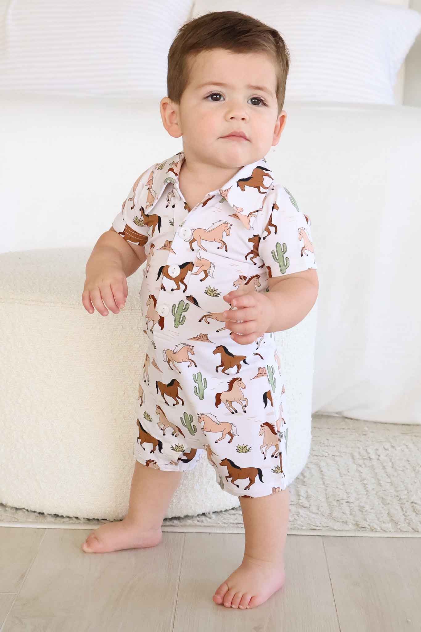 Button Romper | Pony Club Neutral - Image 5