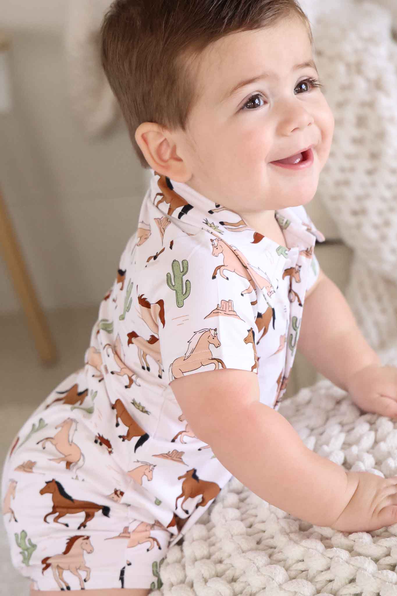 Button Romper | Pony Club Neutral - Image 6
